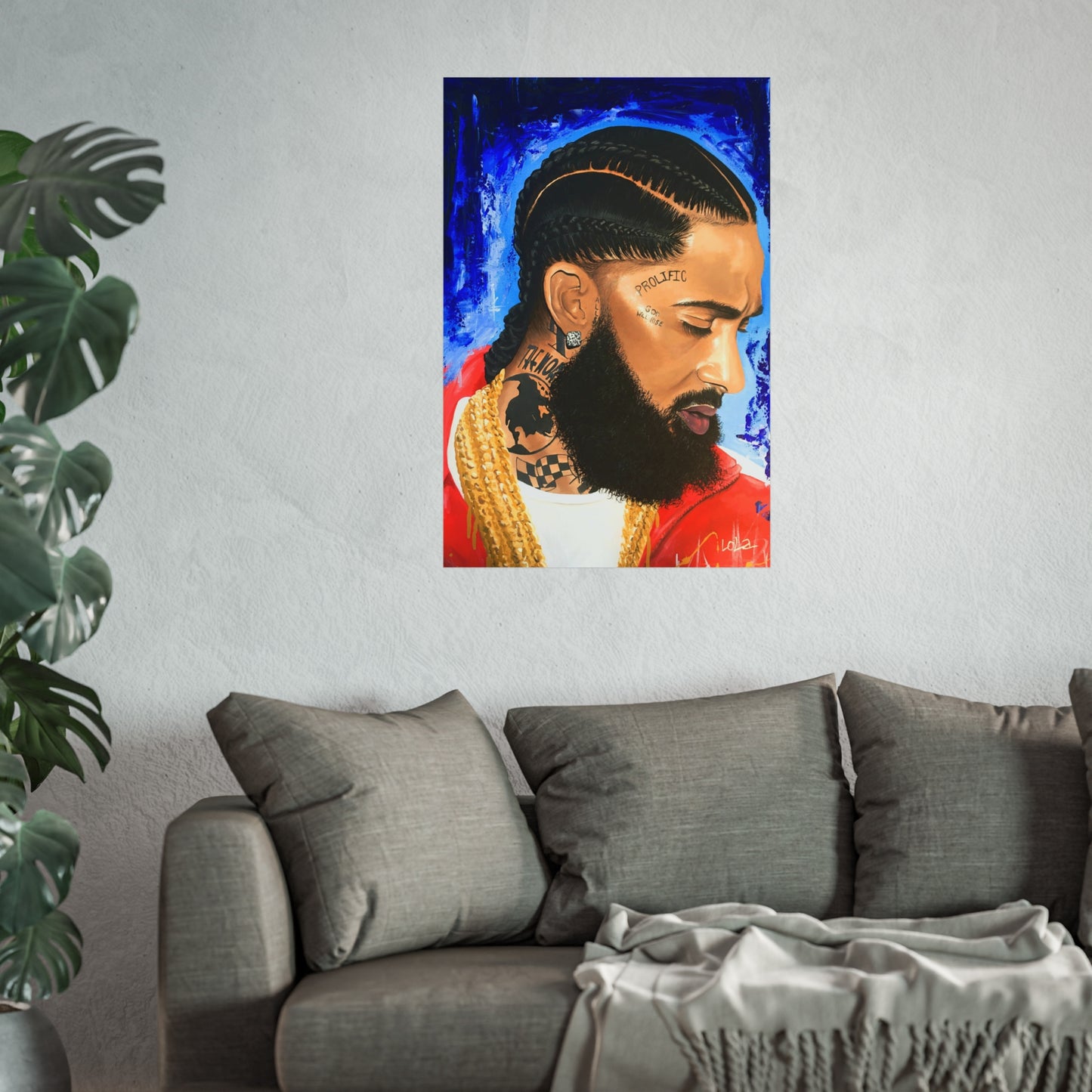 Nipsey Hussle 24x36 Fine Art Print painting by Lola Buckwald