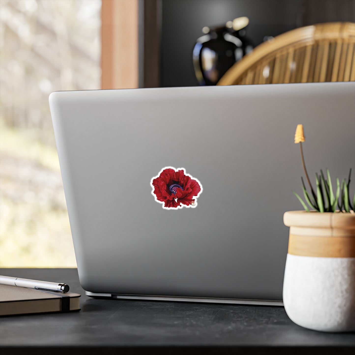 OG Red Poppy drawn by Lola Kiss-Cut Vinyl Sticker