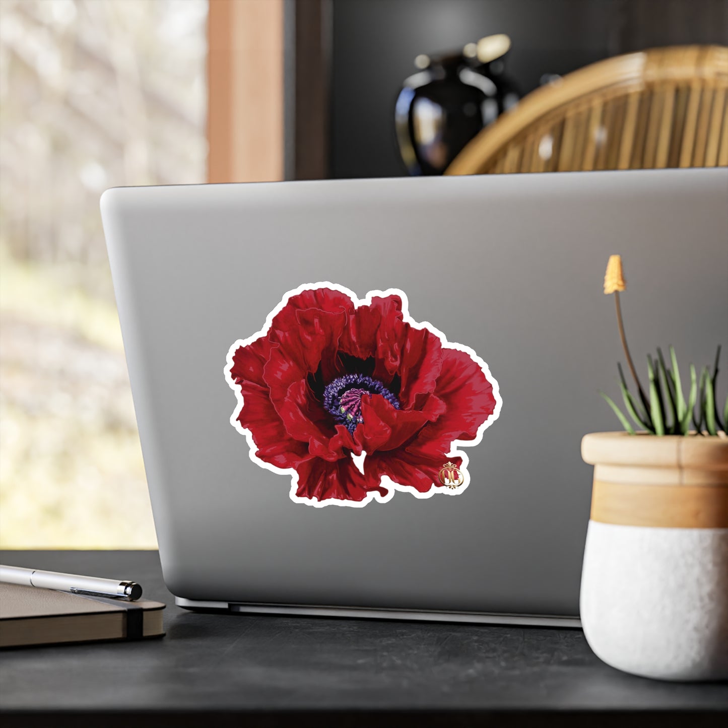 OG Red Poppy drawn by Lola Kiss-Cut Vinyl Sticker