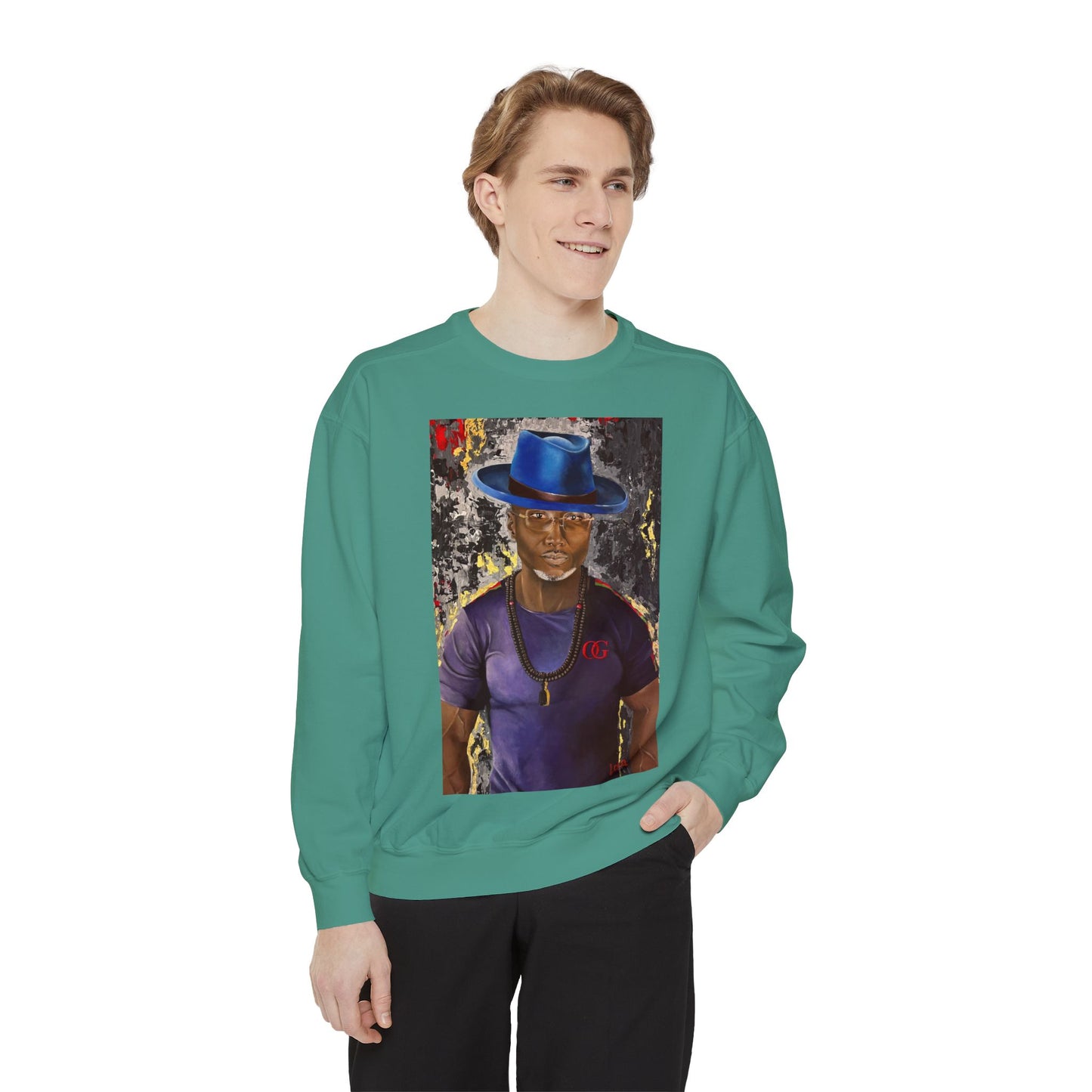OG painted portrait by Lola Buckwald OG Sweatshirt