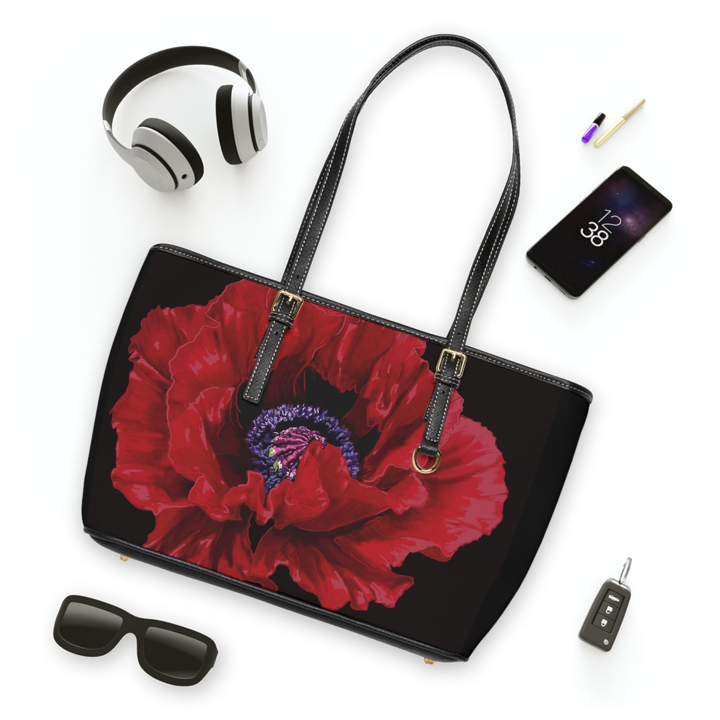 Red Poppie OG Leather Shoulder Bag