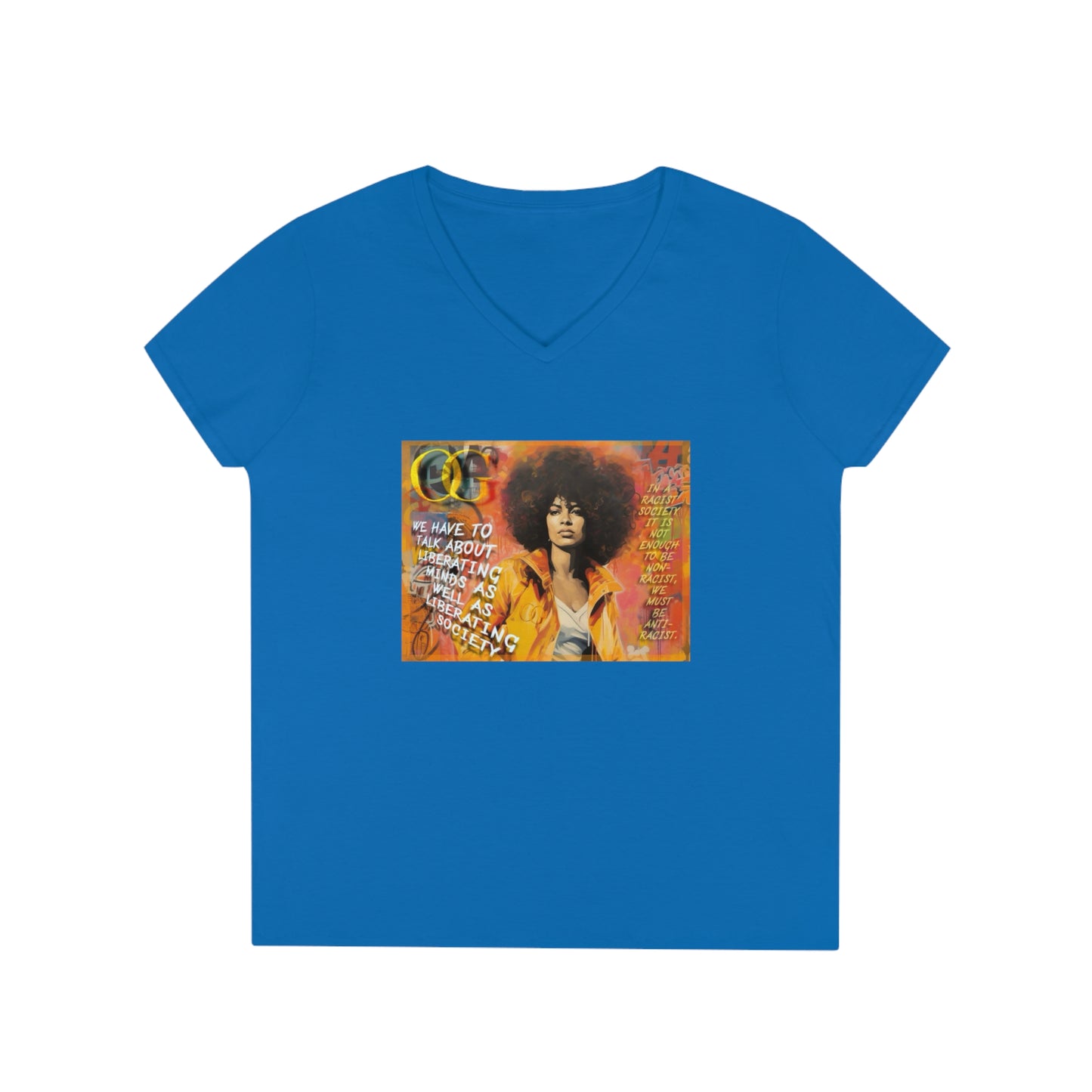 Angela Davis inspired graphic V-Neck OG T-Shirt