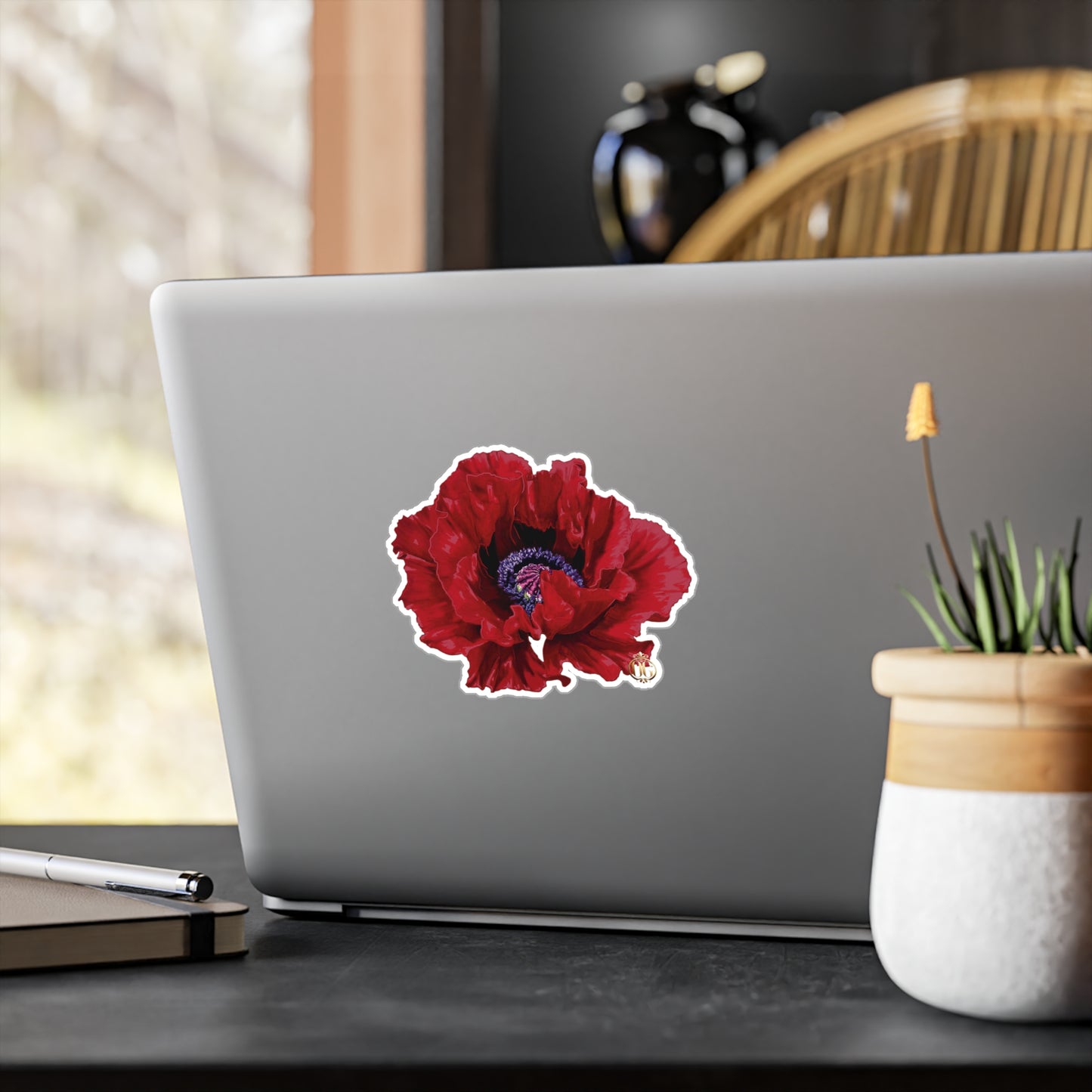 OG Red Poppy drawn by Lola Kiss-Cut Vinyl Sticker