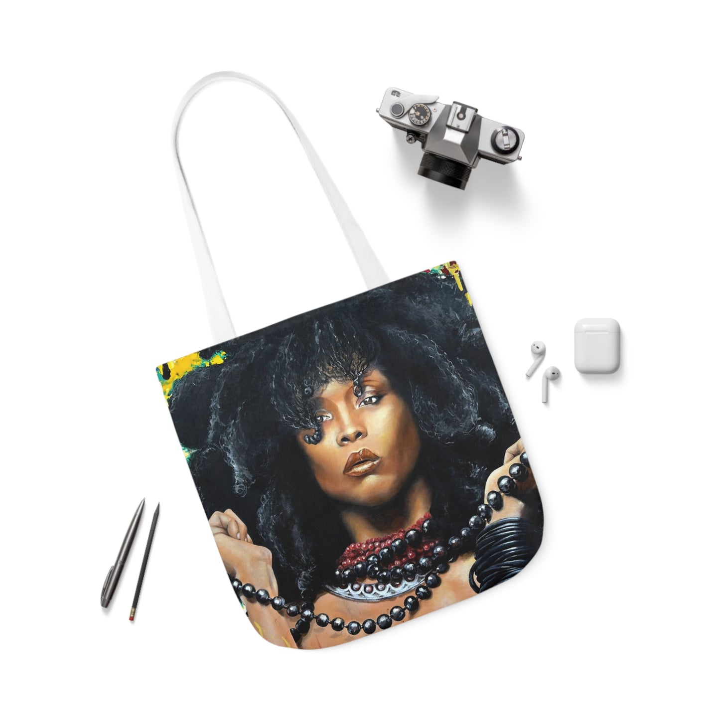 Erykah Badu painted by Lola Buckwald/ OG Tote Bag with 5-Color Straps