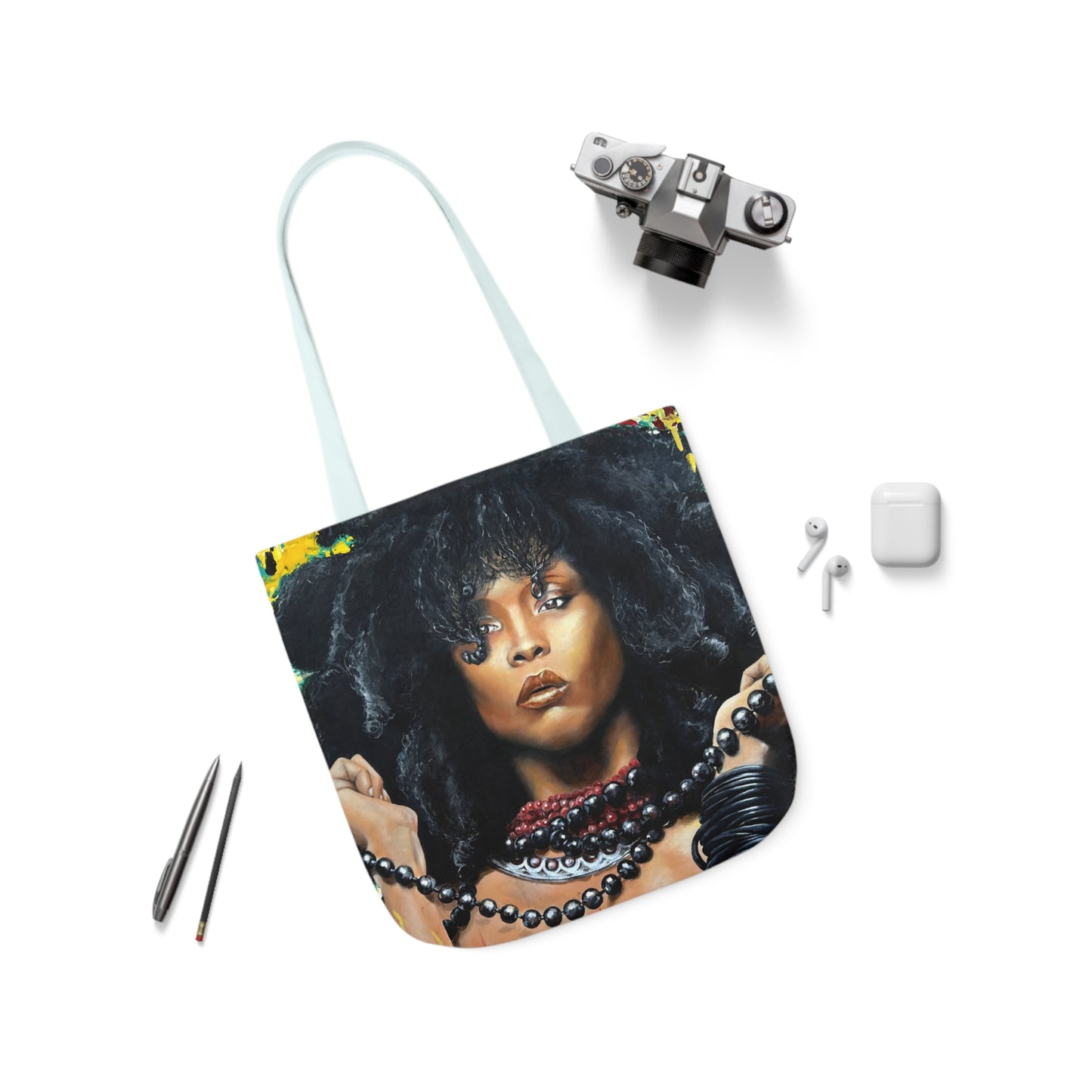 Erykah Badu painted by Lola Buckwald/ OG Tote Bag with 5-Color Straps