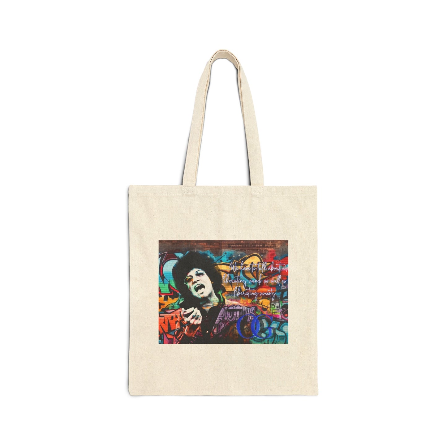 Angela Davis one sided cotton tote