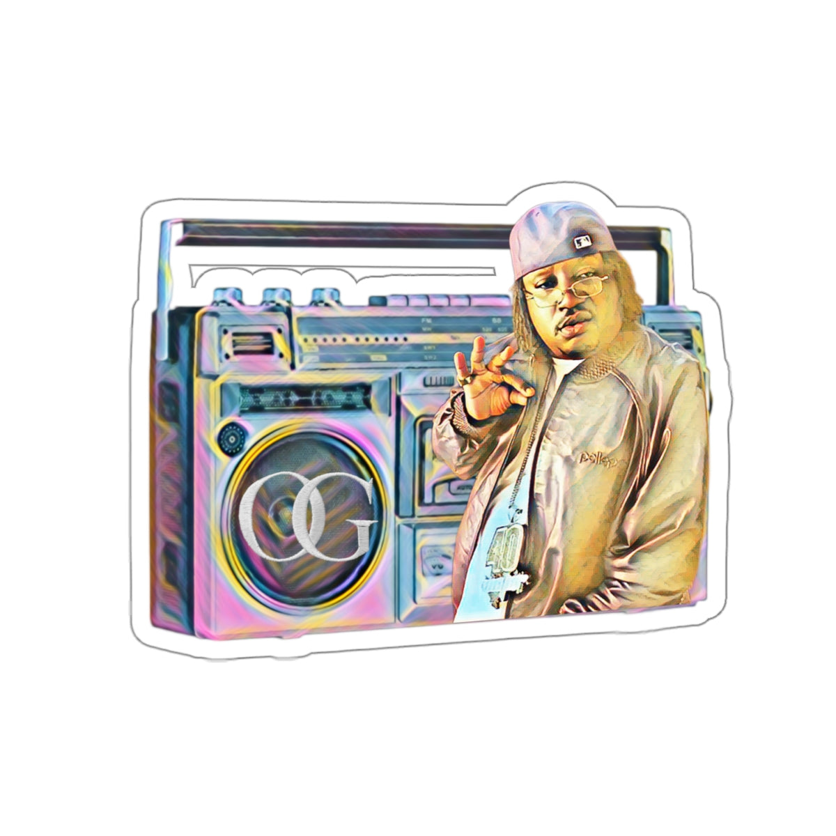 E 40’s Boom Box Kiss-Cut Stickers