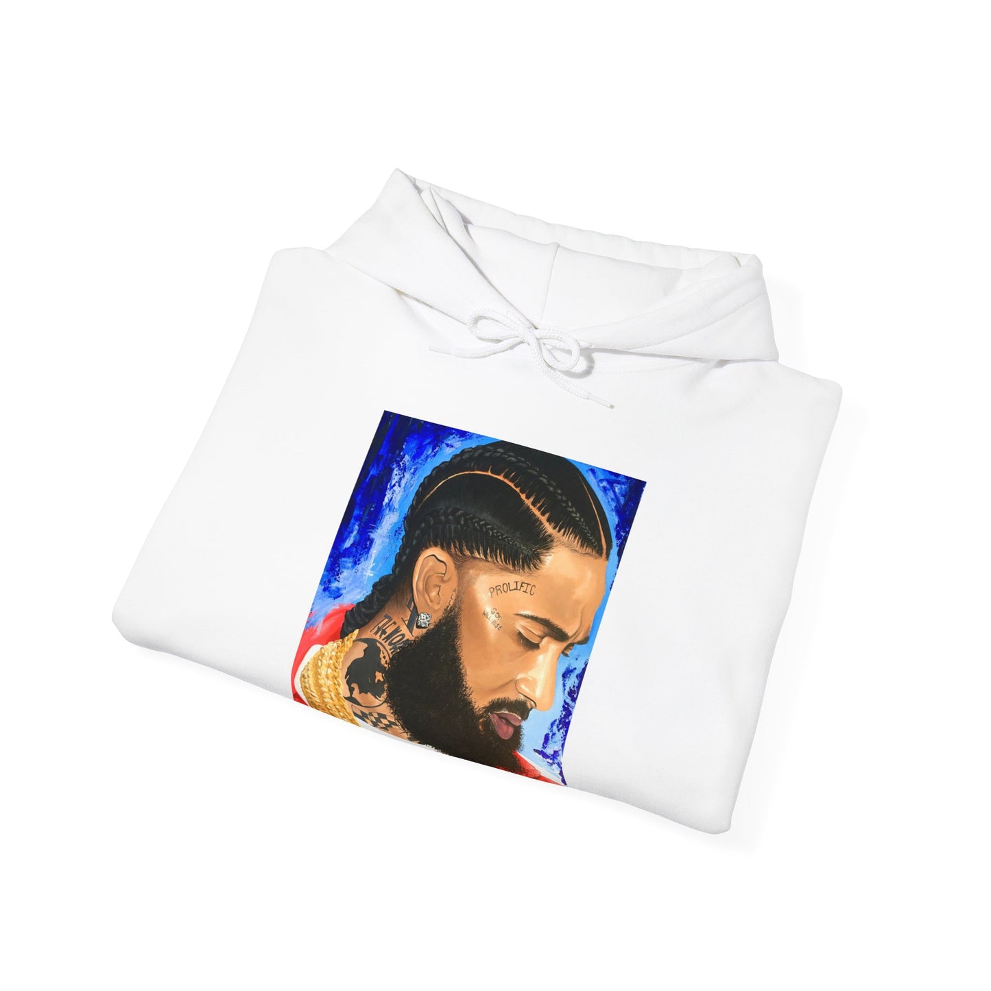 Original Painting of Nipsey Hussle by Lola Buckwal, OG Hoodie