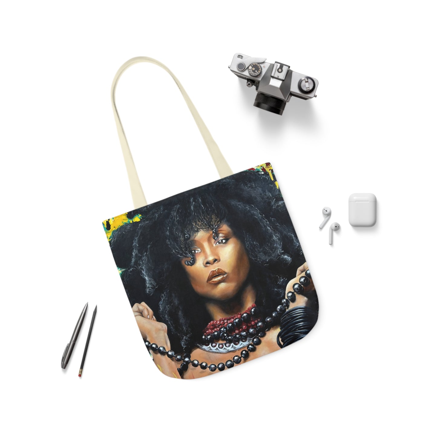 Erykah Badu painted by Lola Buckwald/ OG Tote Bag with 5-Color Straps