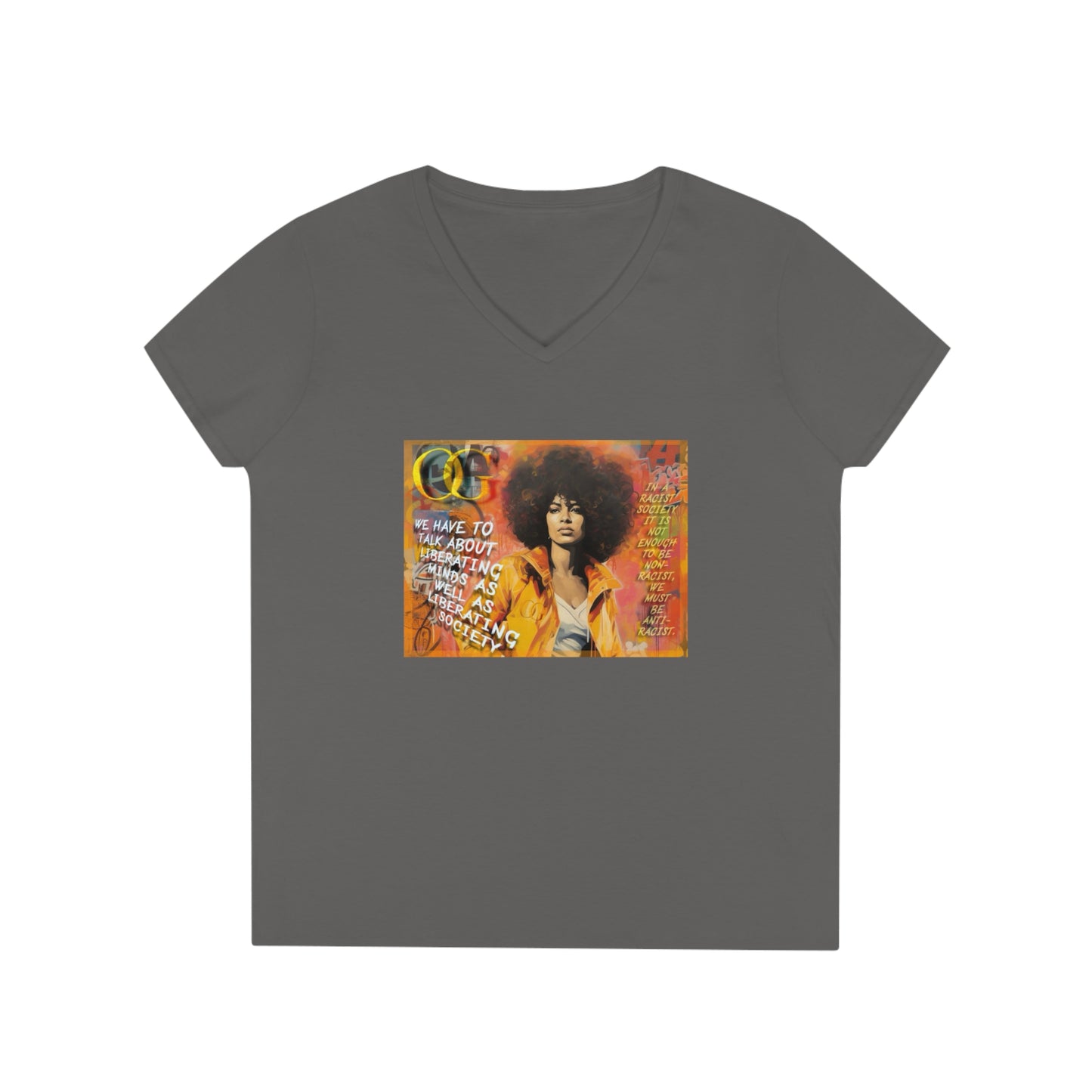 Angela Davis inspired graphic V-Neck OG T-Shirt