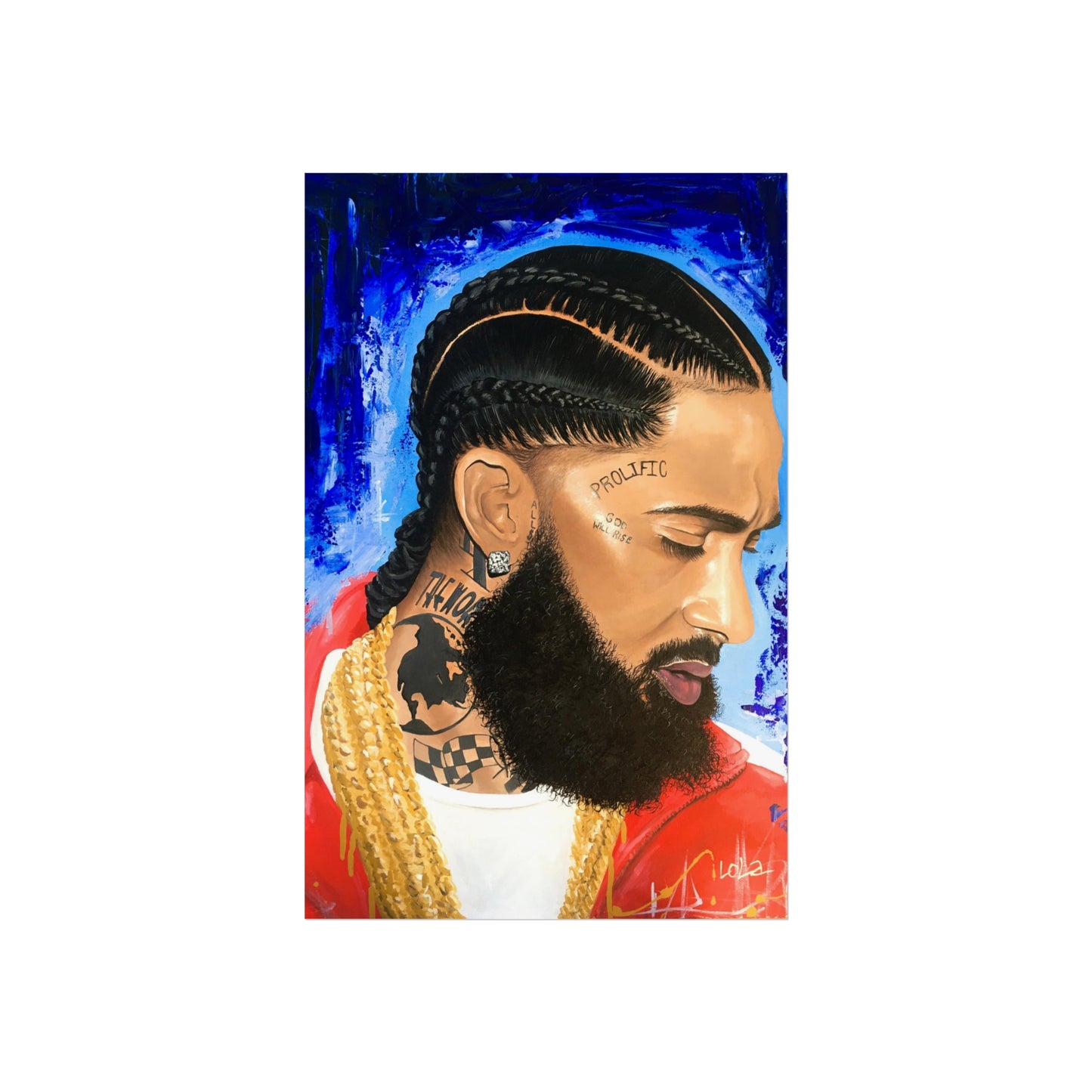Nipsey Hussle 11x17 Fine Art Print painting by Lola Buckwald