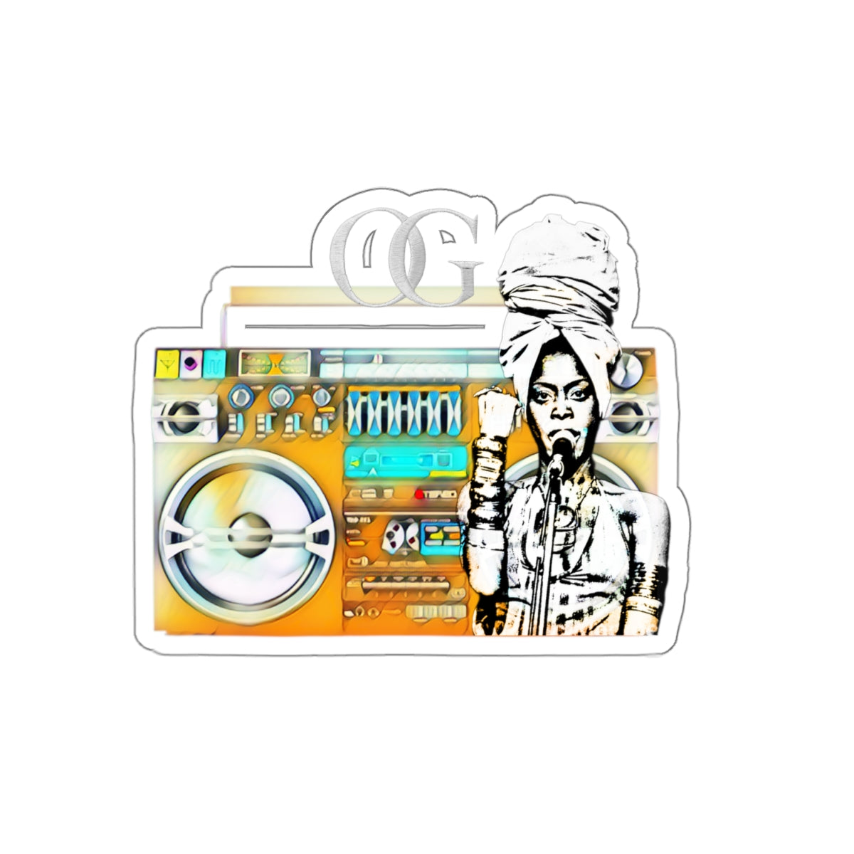 Badu’s Boom Box Kiss-Cut Stickers