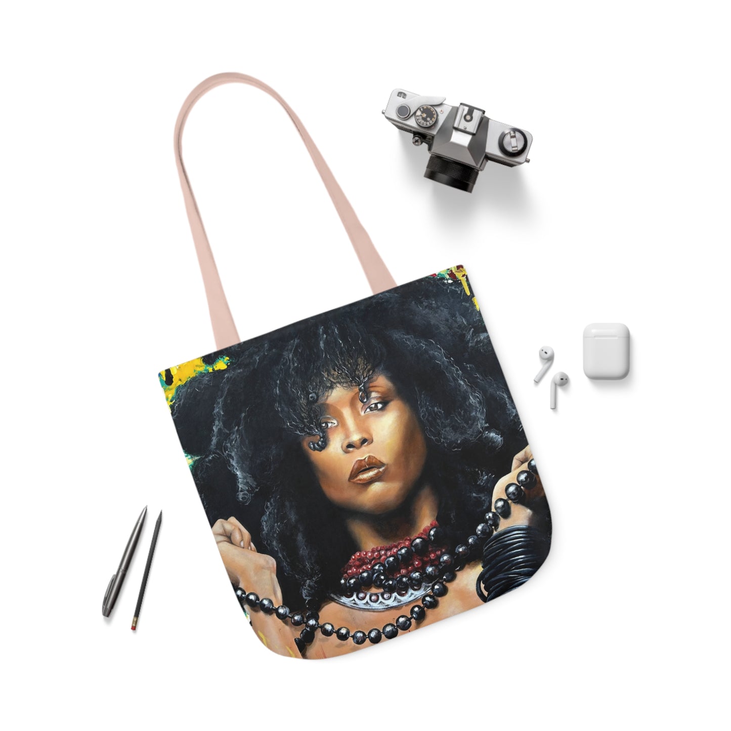Erykah Badu painted by Lola Buckwald/ OG Tote Bag with 5-Color Straps