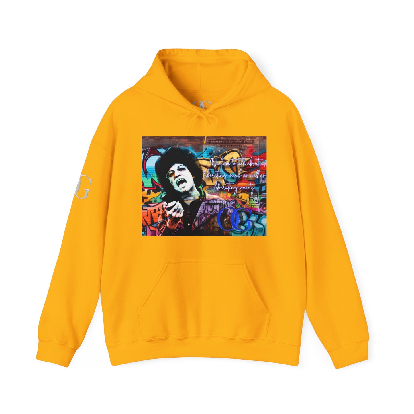 Angela Davis inspired Blu Graffiti OG hoodie