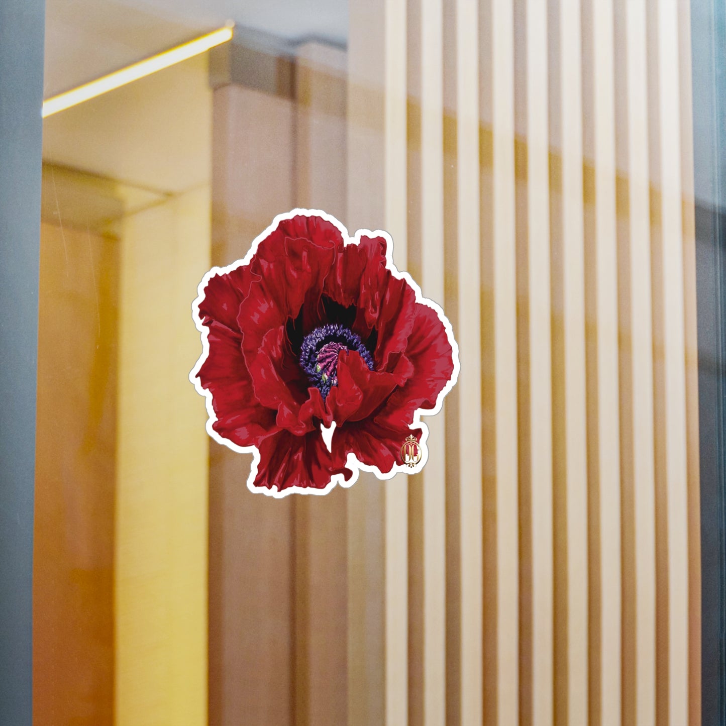 OG Red Poppy drawn by Lola Kiss-Cut Vinyl Sticker