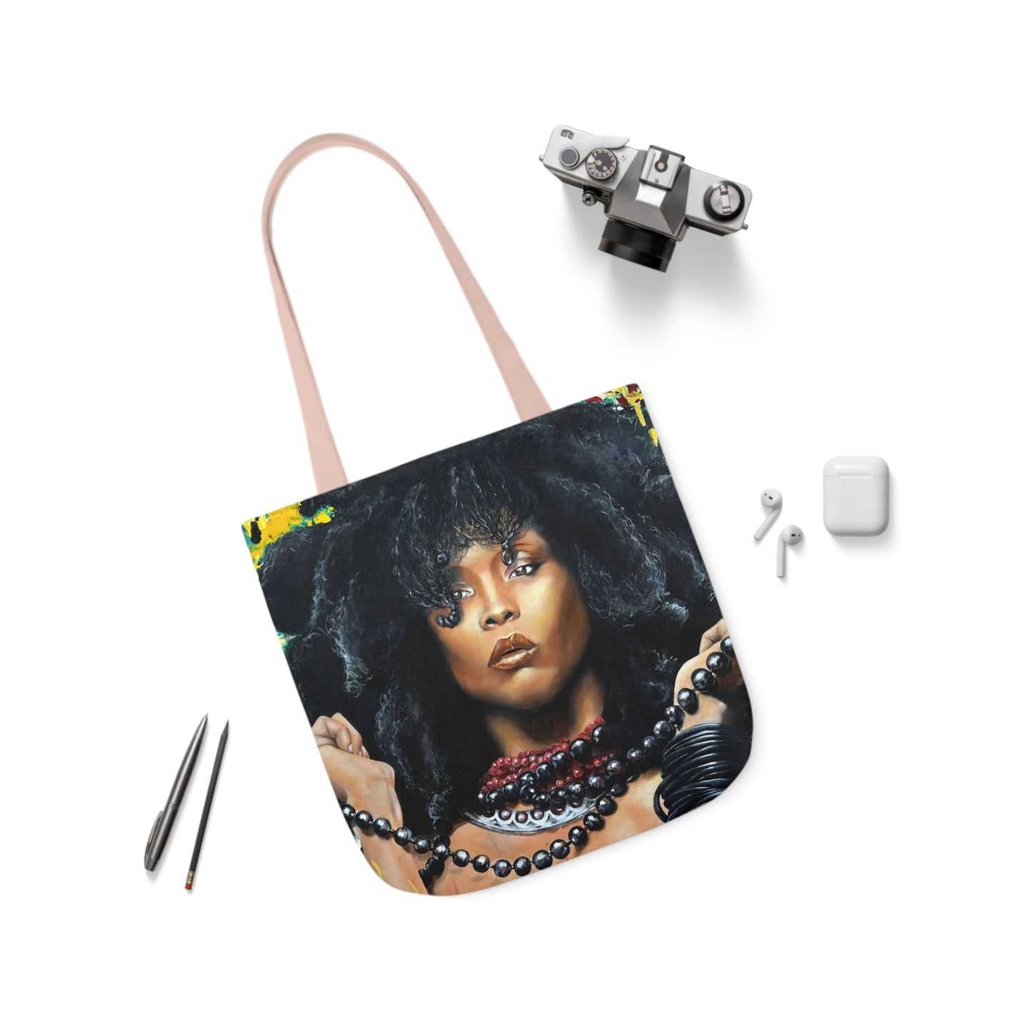 Erykah Badu painted by Lola Buckwald/ OG Tote Bag with 5-Color Straps