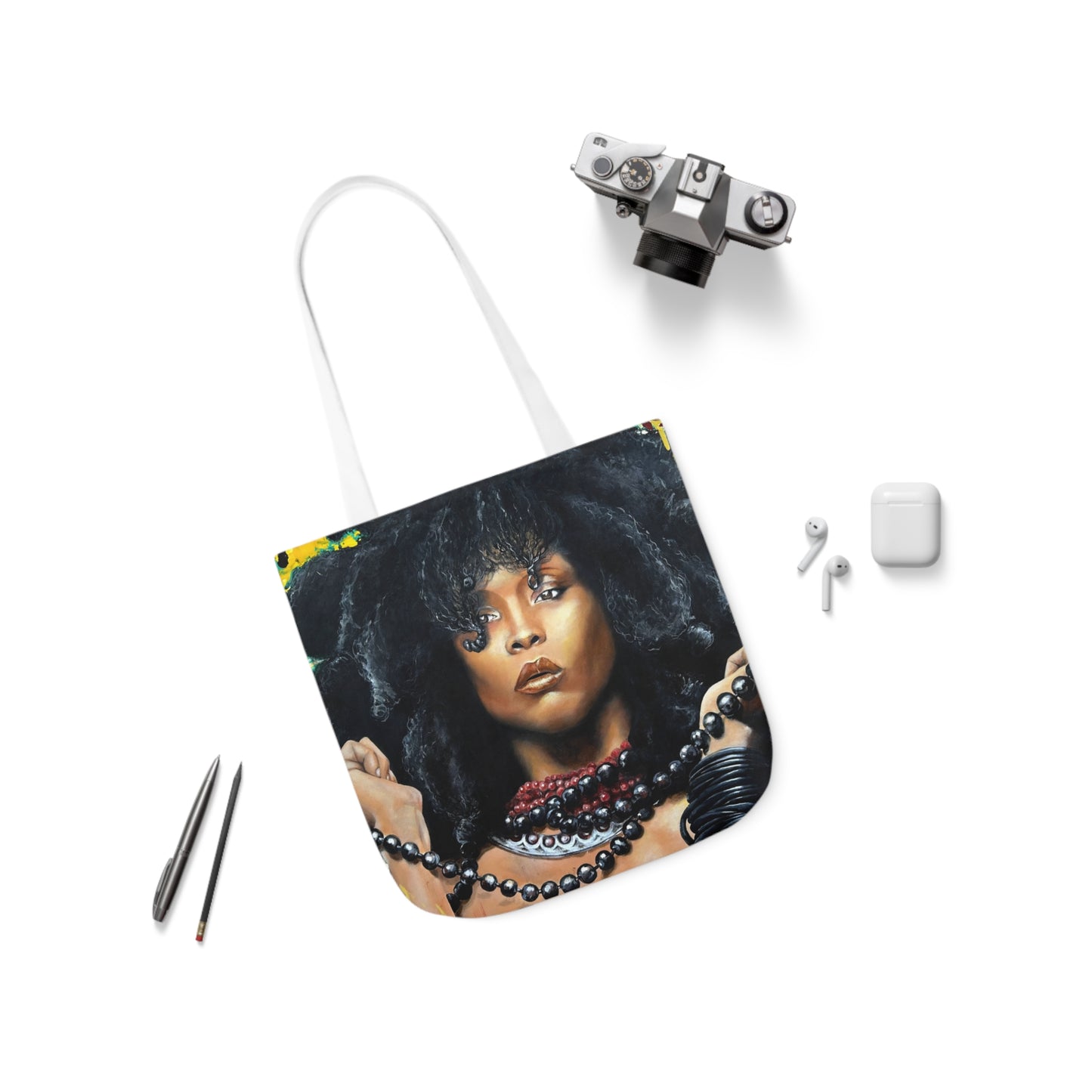 Erykah Badu painted by Lola Buckwald/ OG Tote Bag with 5-Color Straps