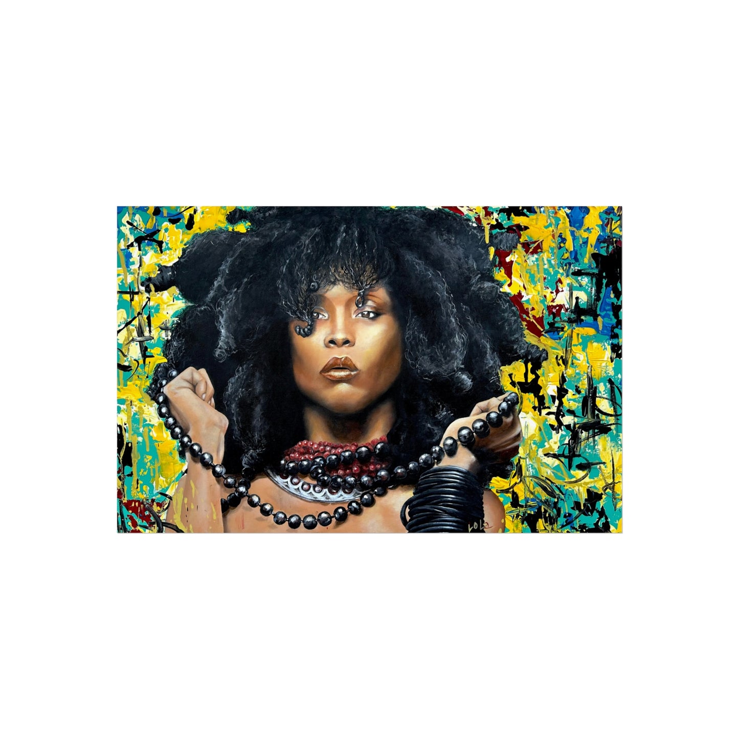 Erykah Badu Fine Art 32”x22” Print, Painted by Lola Buckwald