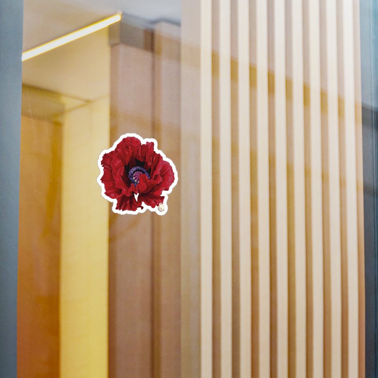 OG Red Poppy drawn by Lola Kiss-Cut Vinyl Sticker