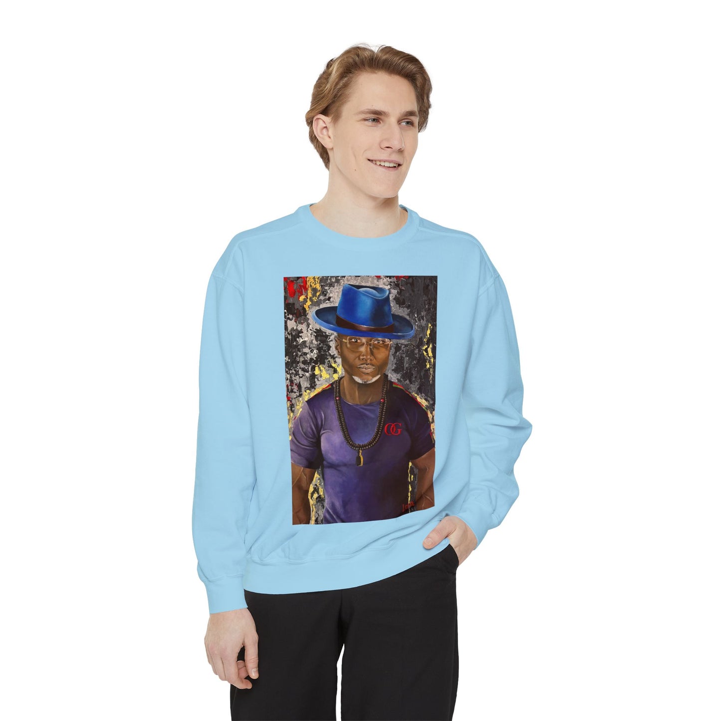 OG painted portrait by Lola Buckwald OG Sweatshirt