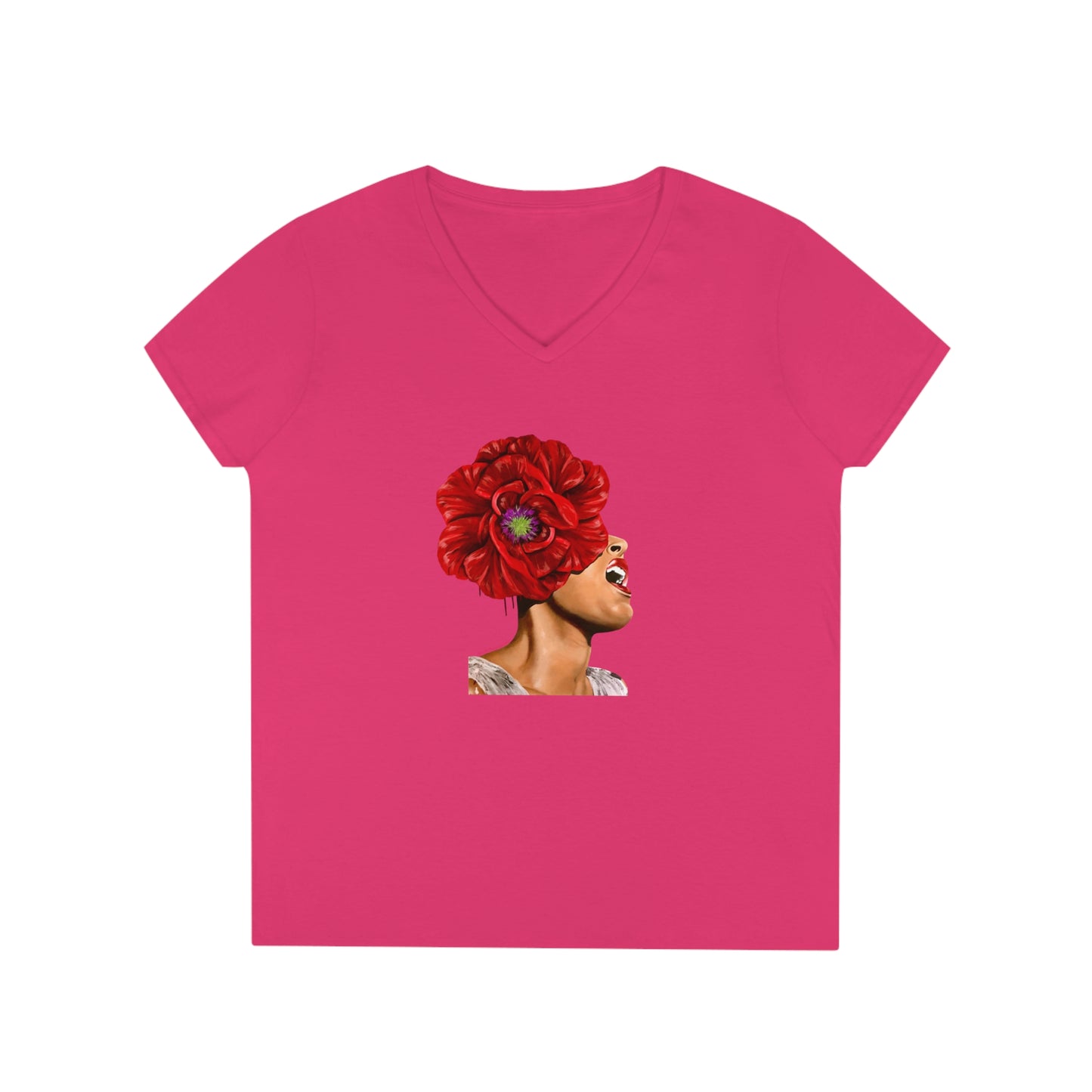 Billie Holiday painted by Lola Buckwald V-Neck OG T-Shirt