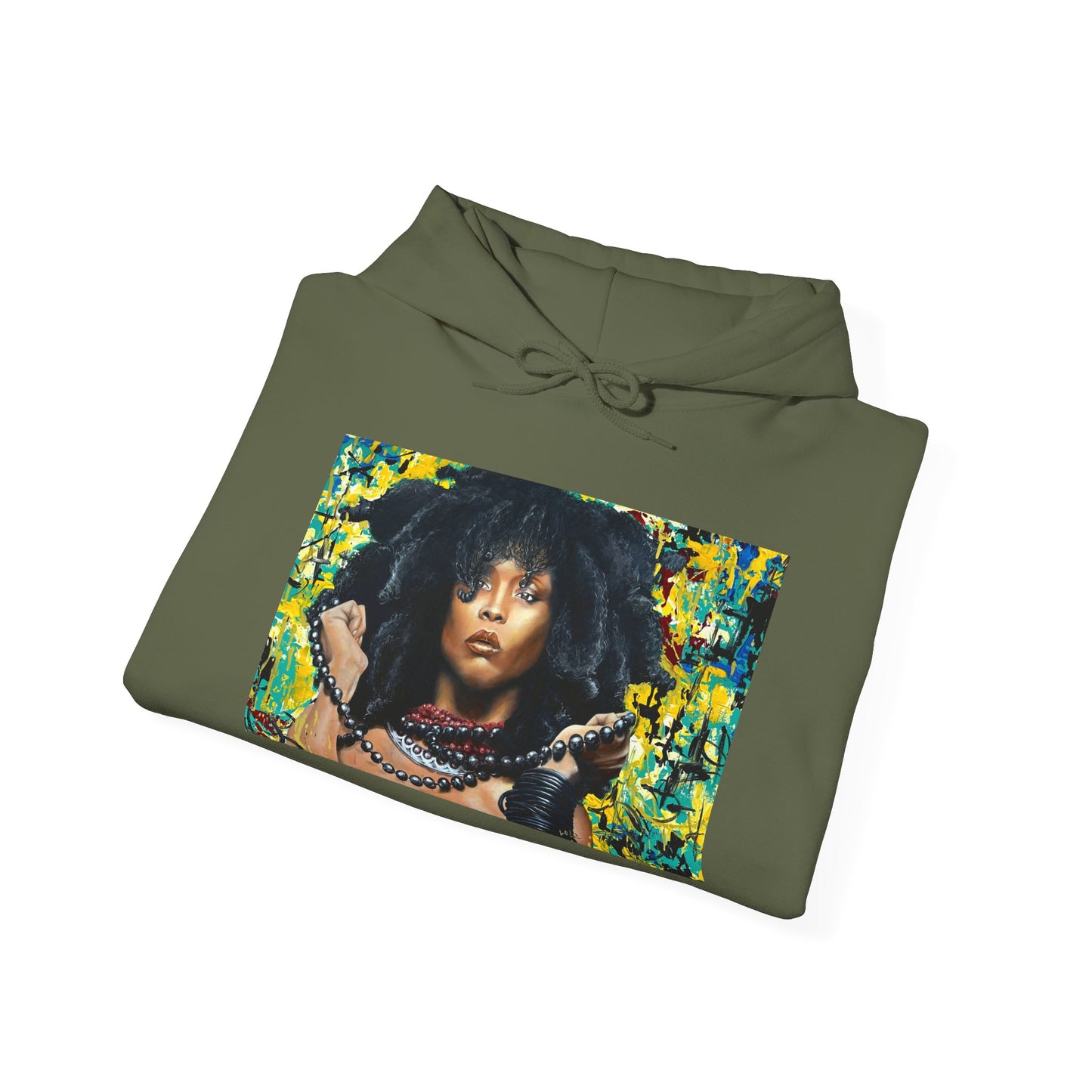 Erykah Badu painted by Lola Buckwald, OG hoodie