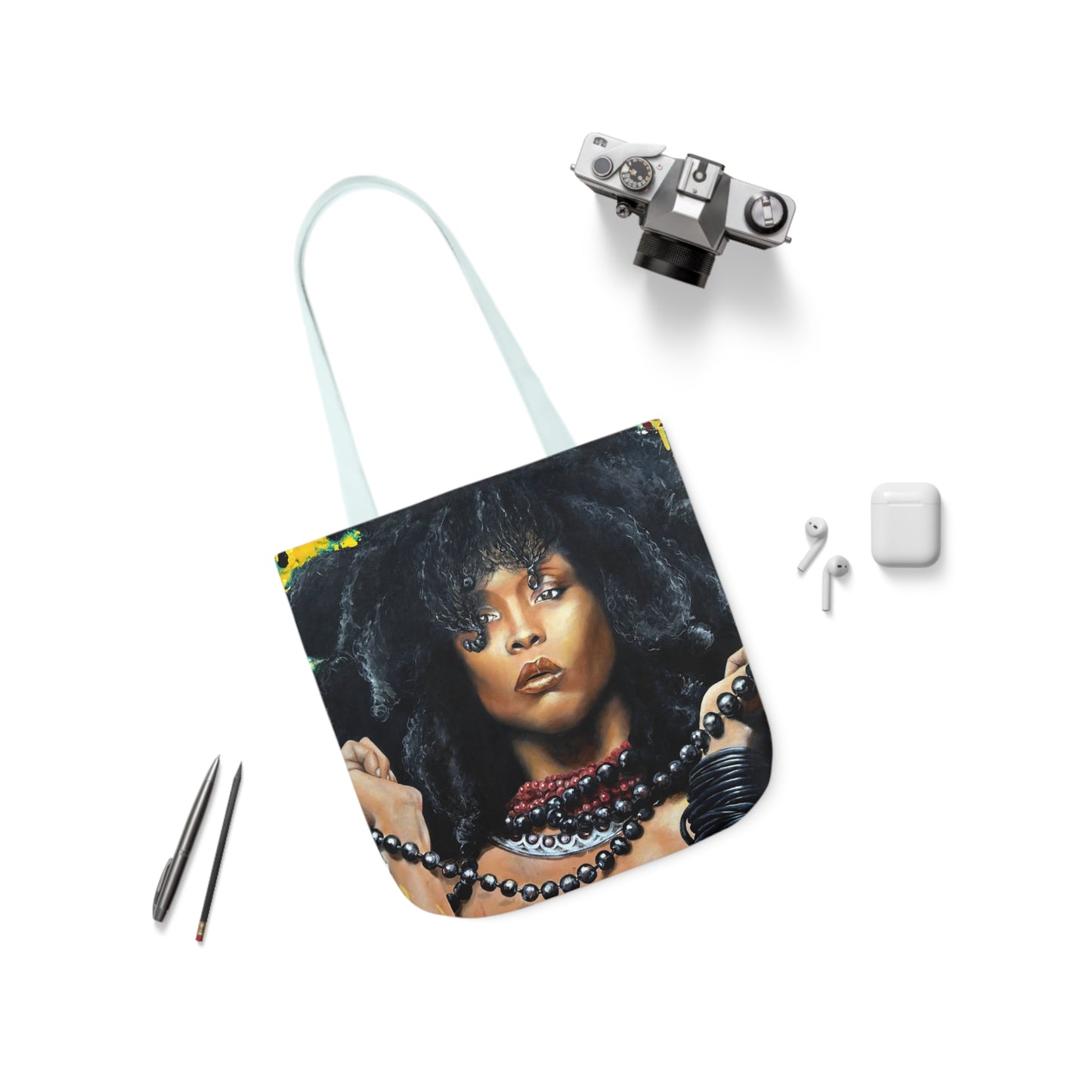 Erykah Badu painted by Lola Buckwald/ OG Tote Bag with 5-Color Straps