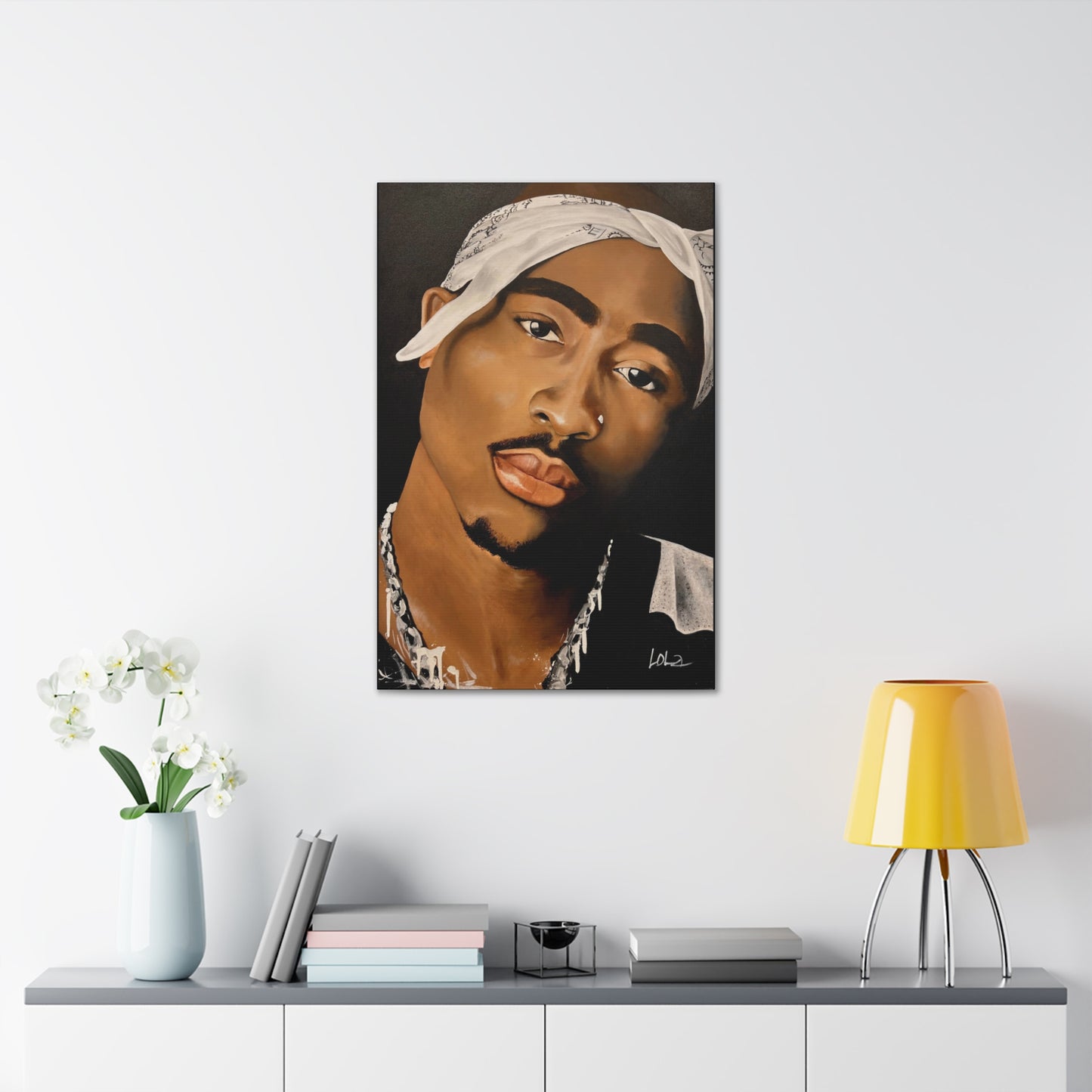 Tupac canvas print, original painting by Lola Buckwald