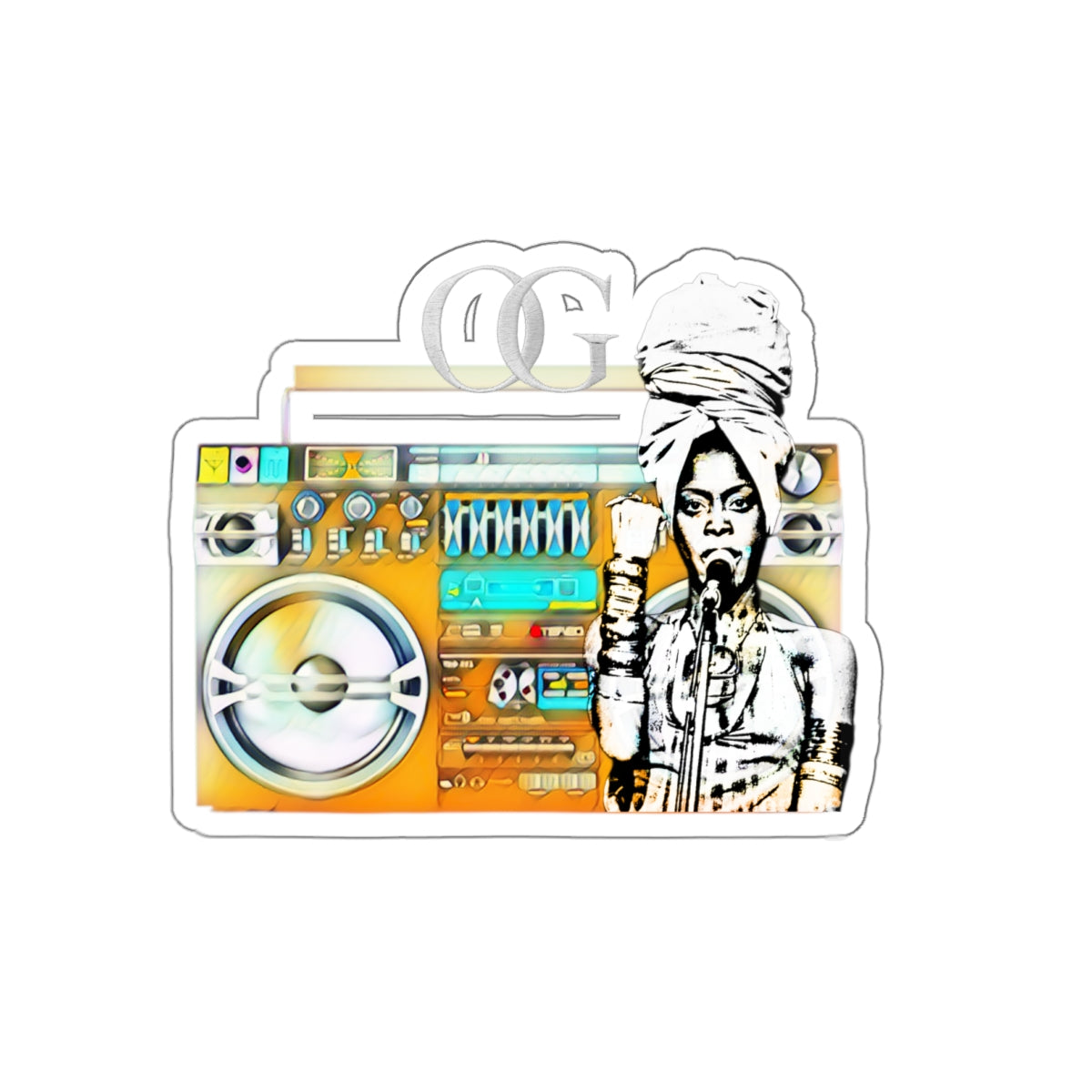 Badu’s Boom Box Kiss-Cut Stickers