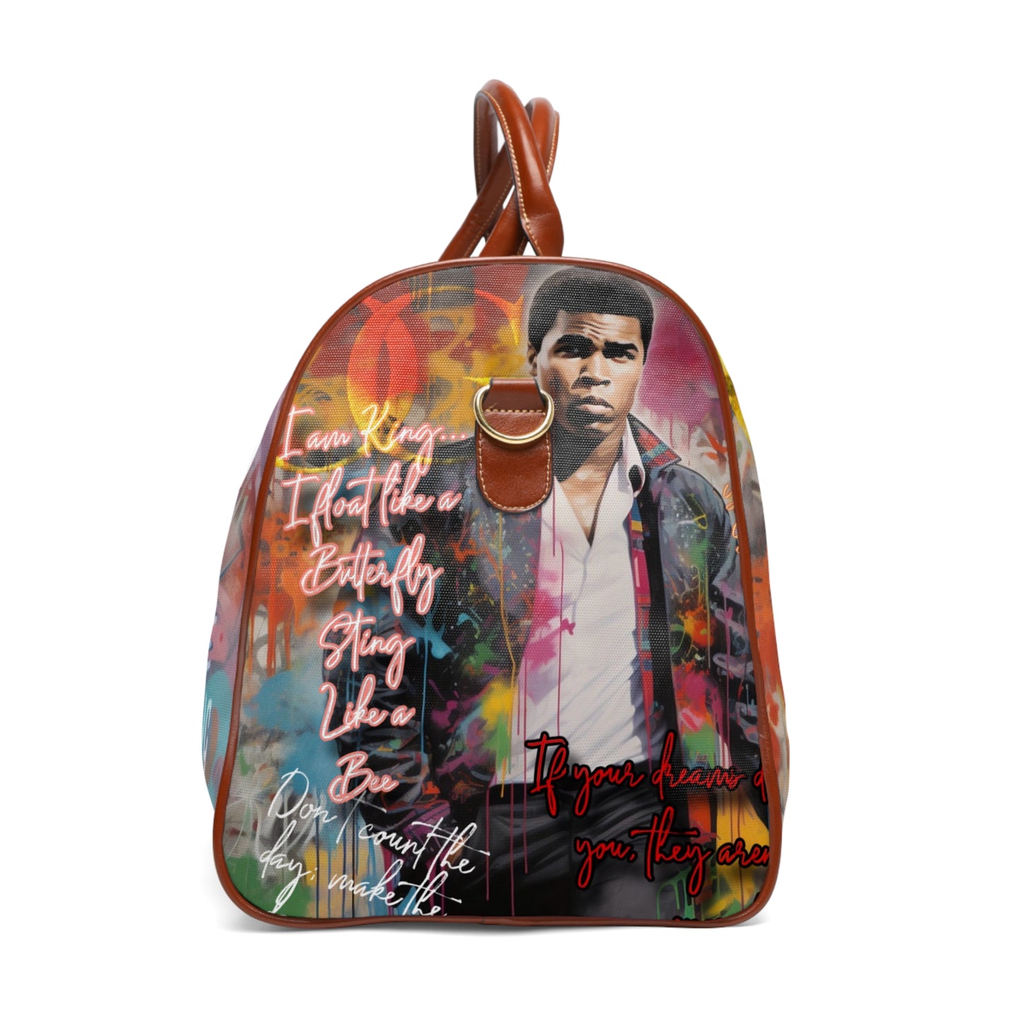 Waterproof Travel Bag: Muhammad Ali and Malcolm X
