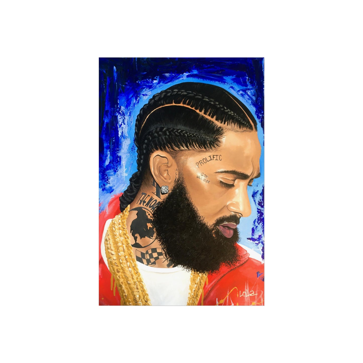Nipsey Hustle 16x24 Fine Art Print painting by Lola Buckwald