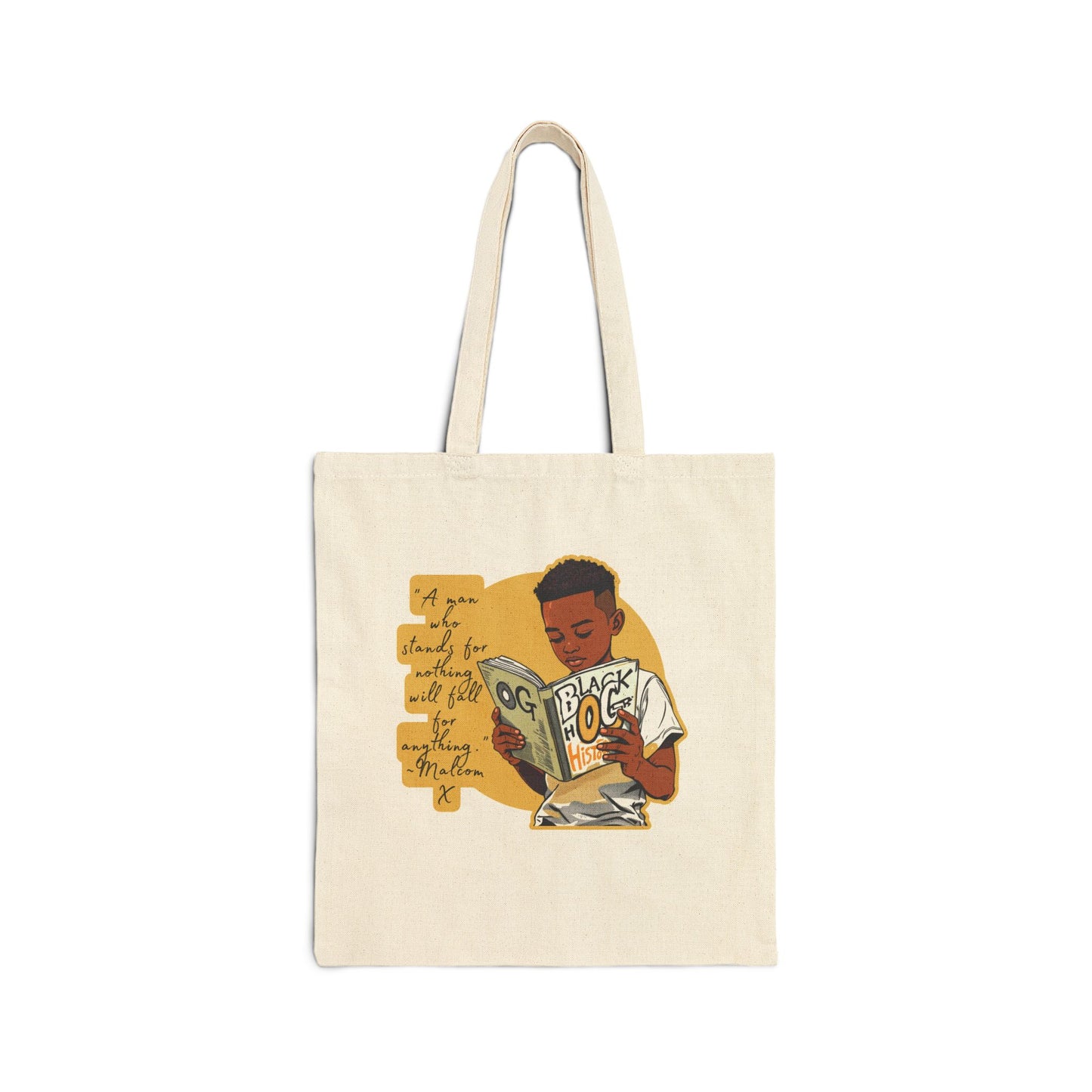 Malcolm X quoted OG tote bag