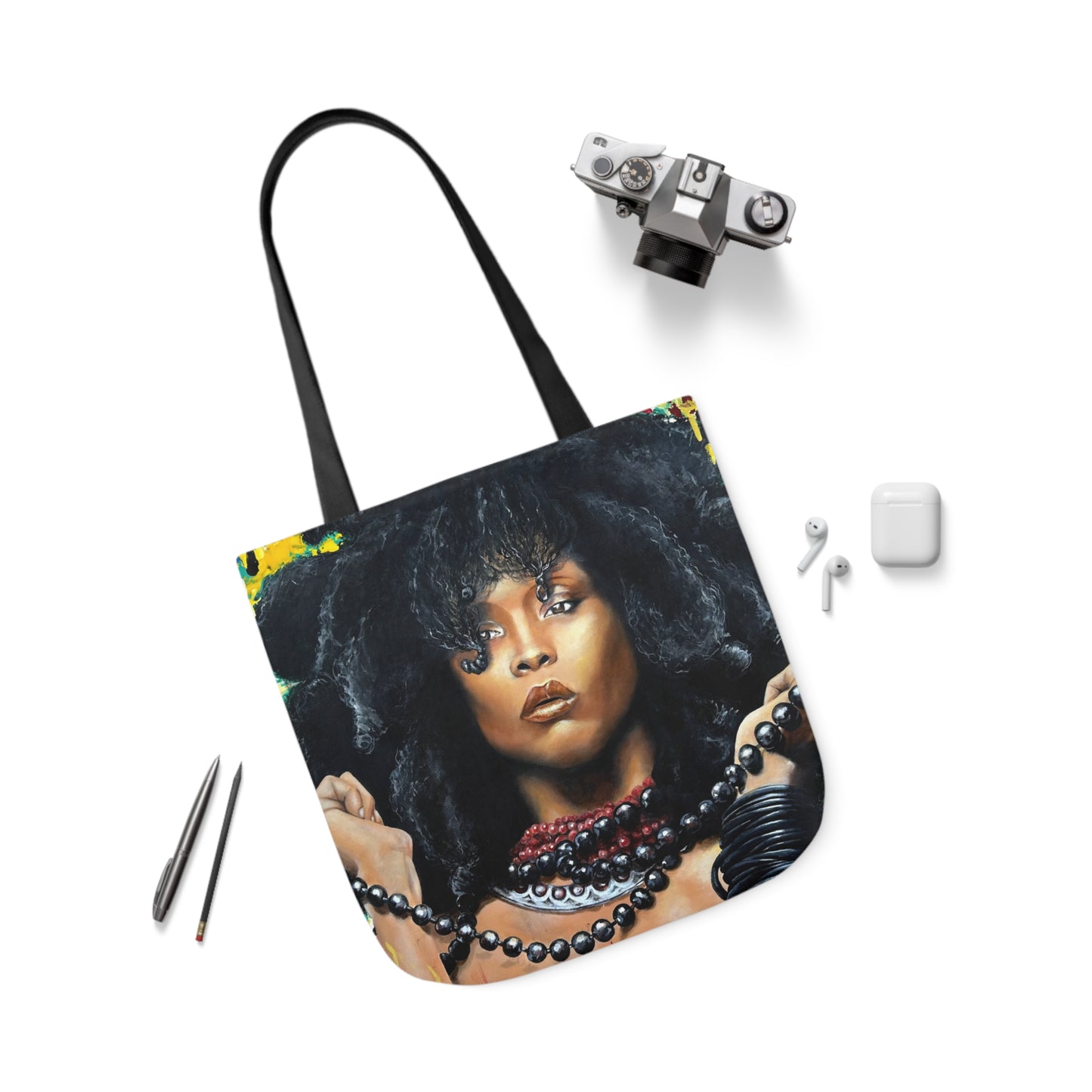 Erykah Badu painted by Lola Buckwald/ OG Tote Bag with 5-Color Straps