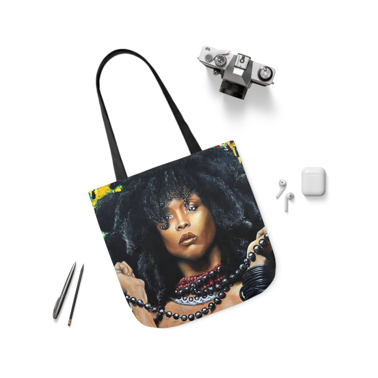 Erykah Badu painted by Lola Buckwald/ OG Tote Bag with 5-Color Straps