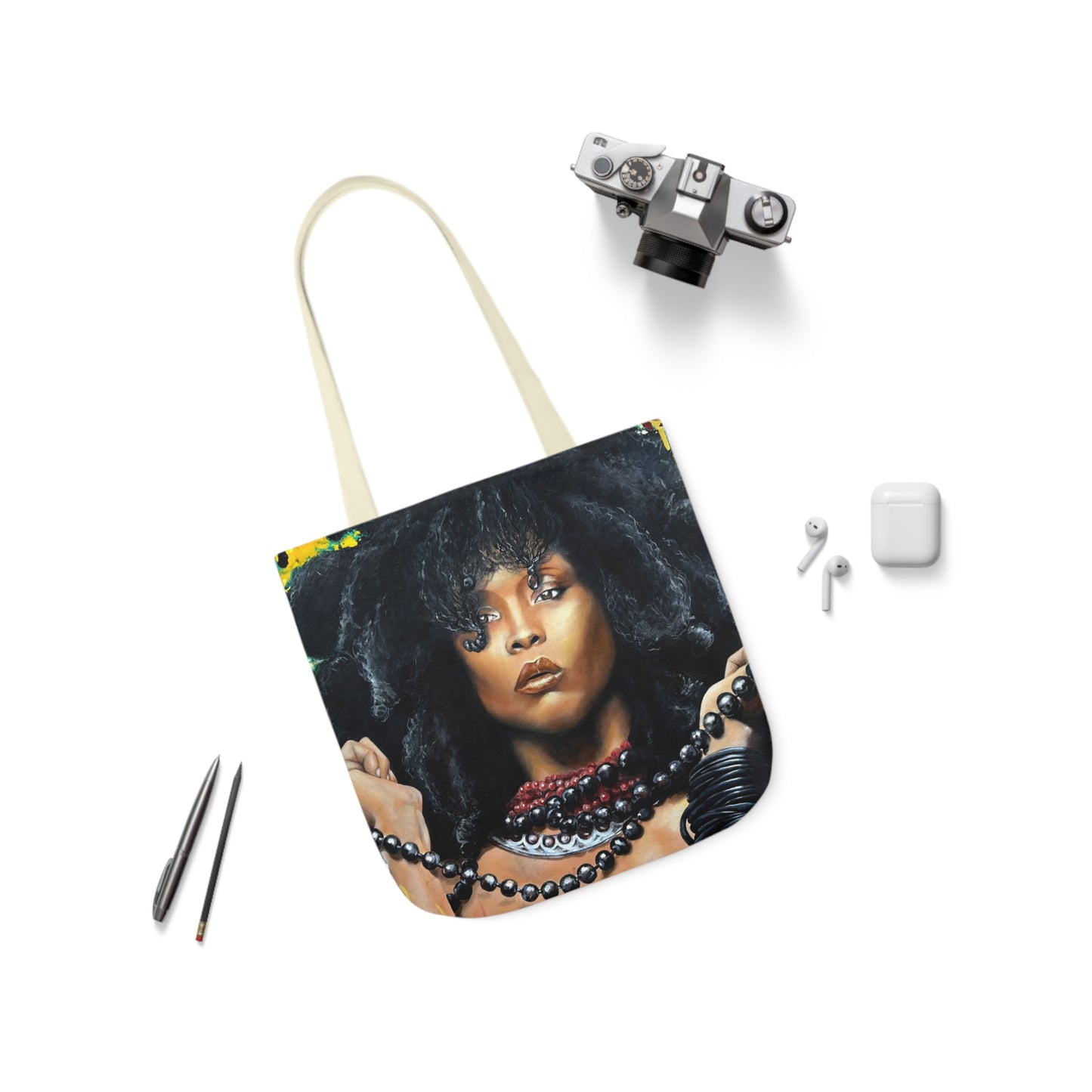 Erykah Badu painted by Lola Buckwald/ OG Tote Bag with 5-Color Straps