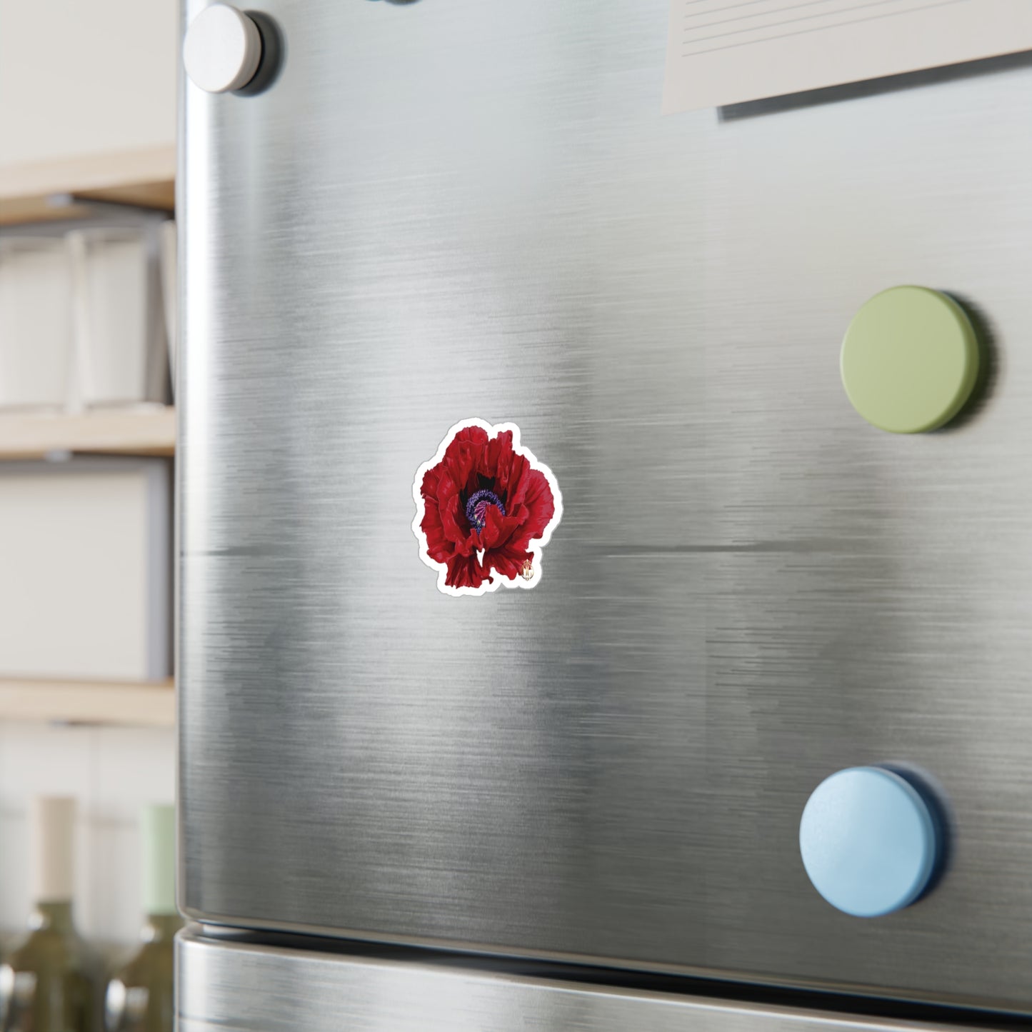 OG Red Poppy drawn by Lola Kiss-Cut Vinyl Sticker