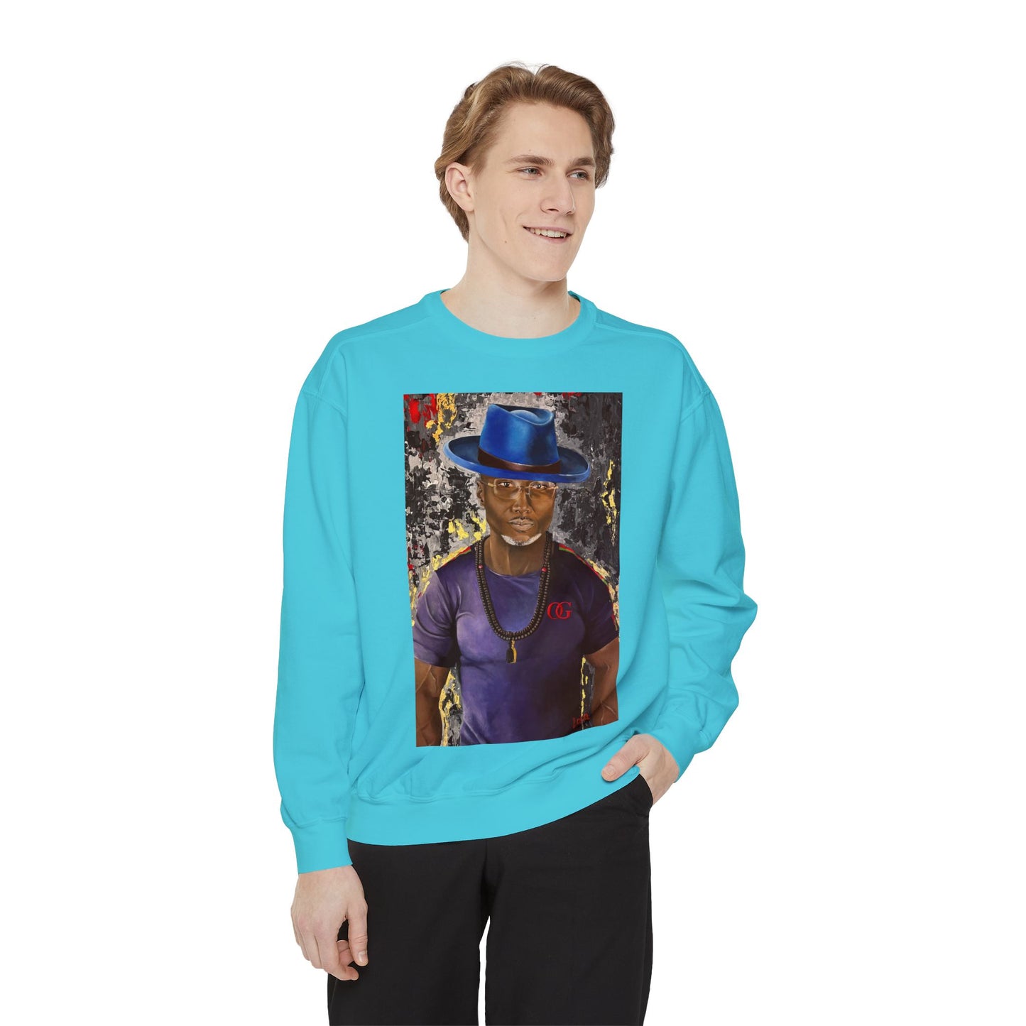 OG painted portrait by Lola Buckwald OG Sweatshirt