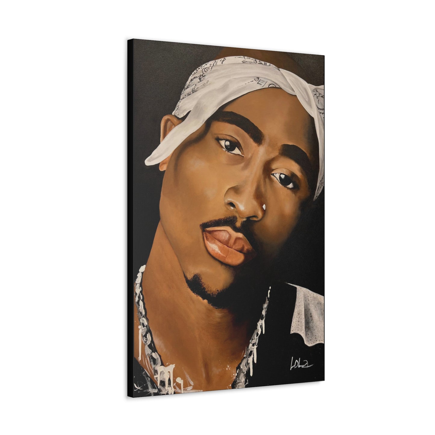 Tupac canvas print, original painting by Lola Buckwald