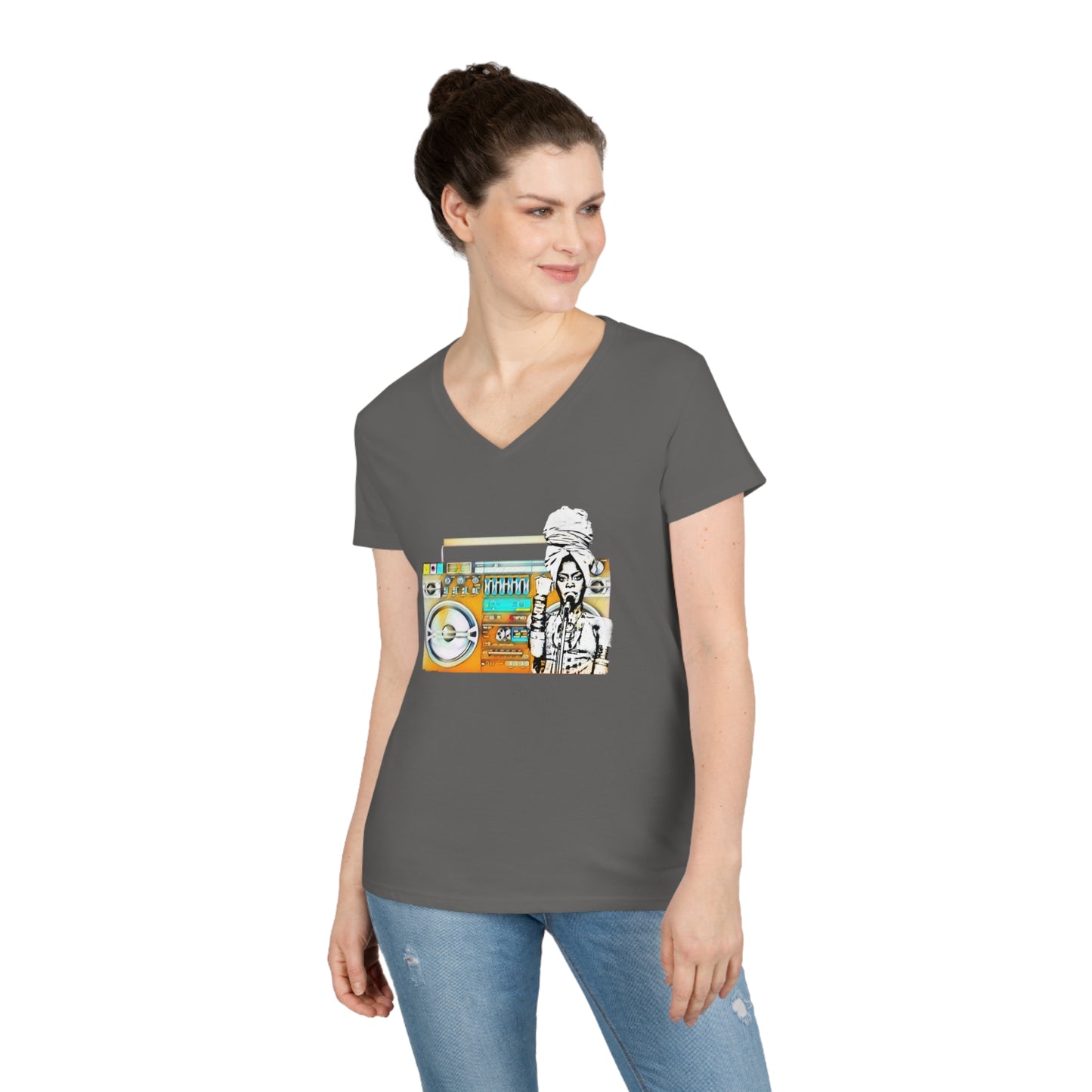 Badu’s Boom Box V-Neck OG T-Shirt
