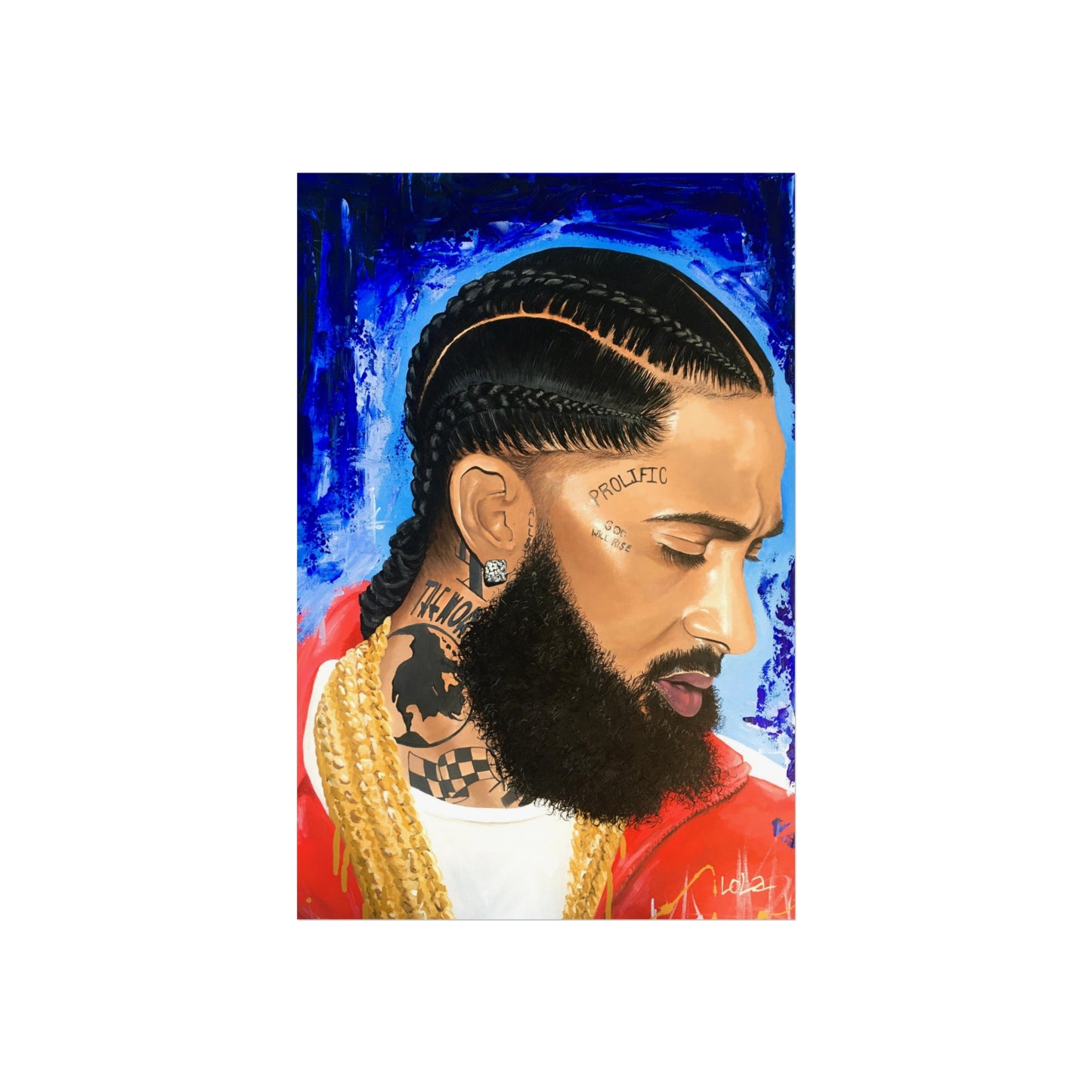 Nipsey Hussle 24x36 Fine Art Print painting by Lola Buckwald