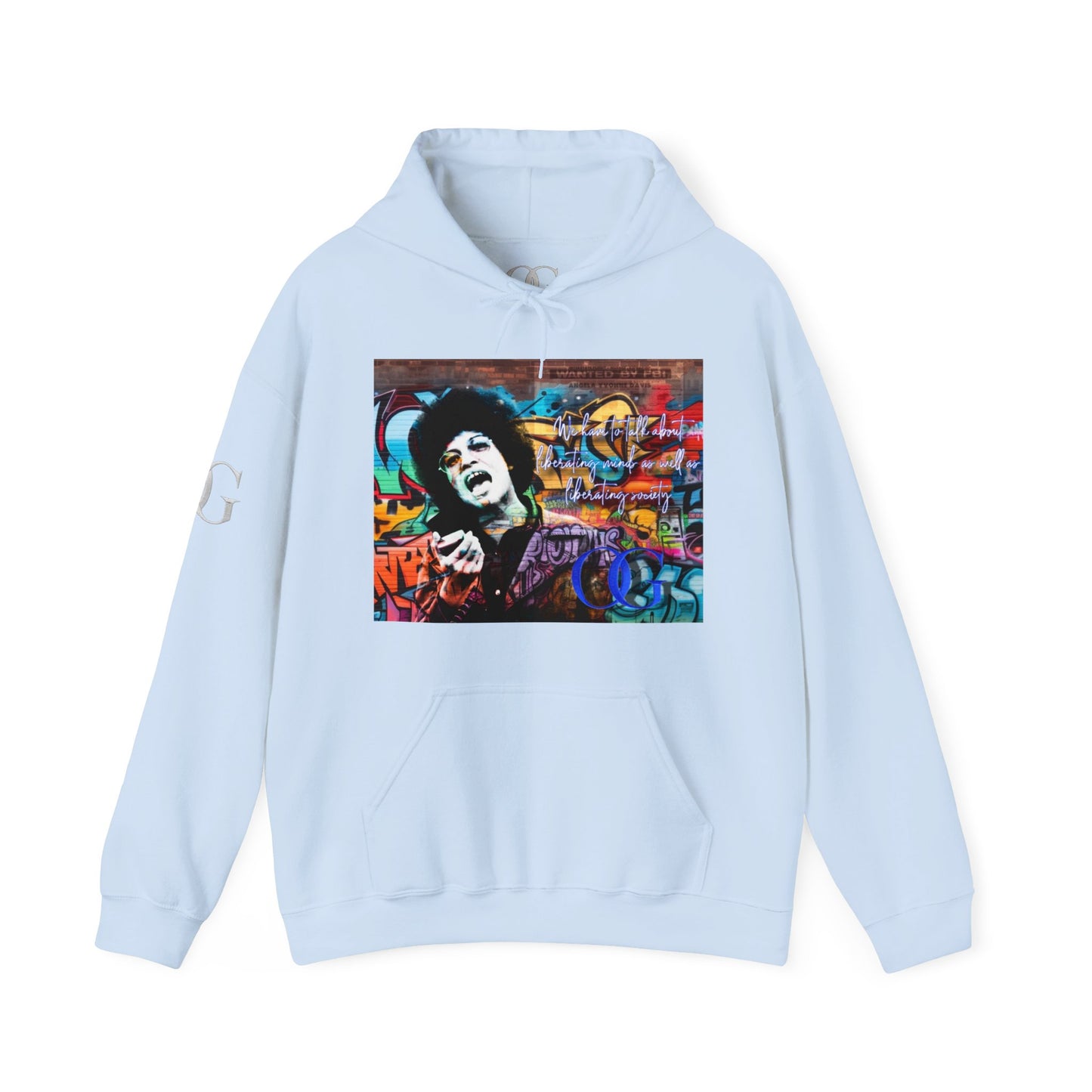 Angela Davis inspired Blu Graffiti OG hoodie
