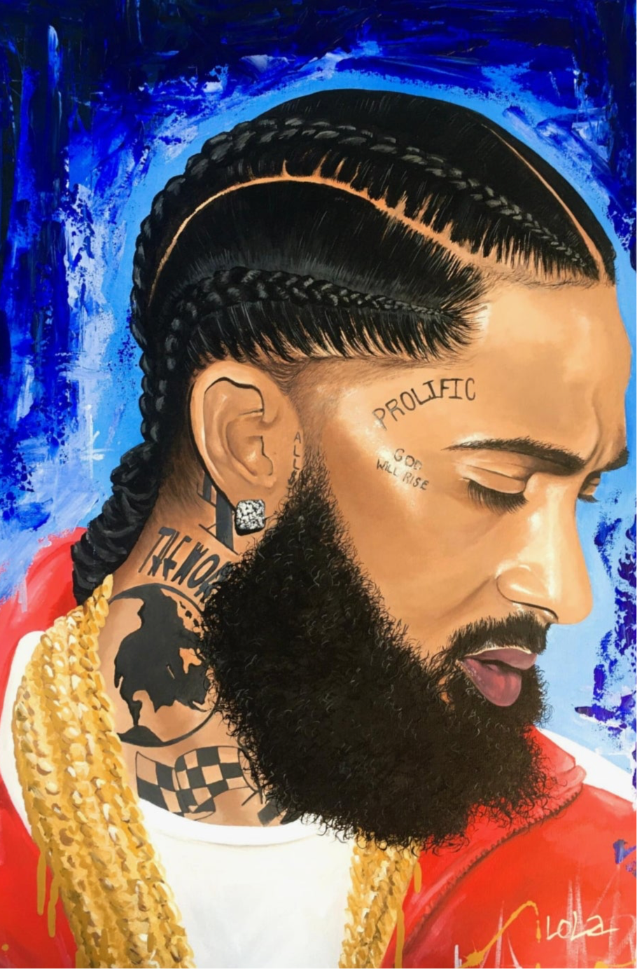 Nipsey Hussle 24x36 Fine Art Print painting by Lola Buckwald