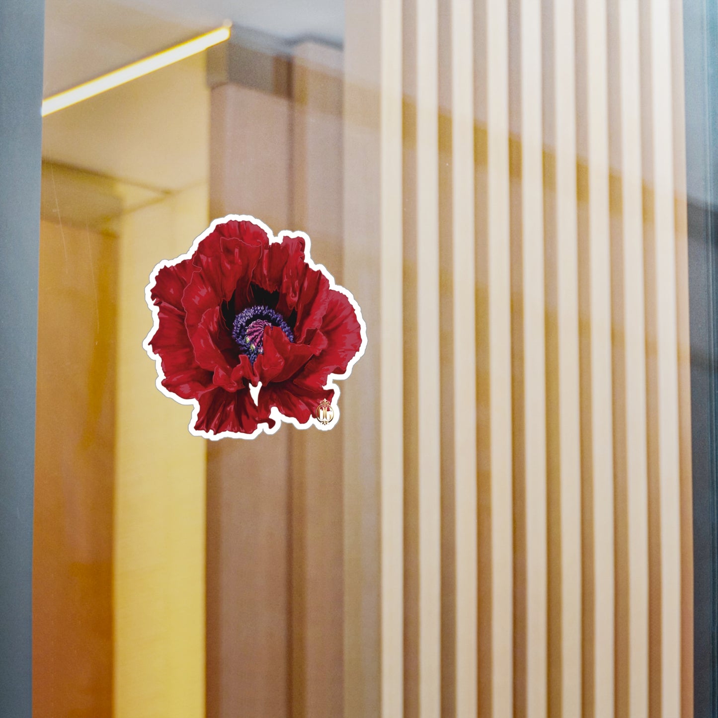 OG Red Poppy drawn by Lola Kiss-Cut Vinyl Sticker