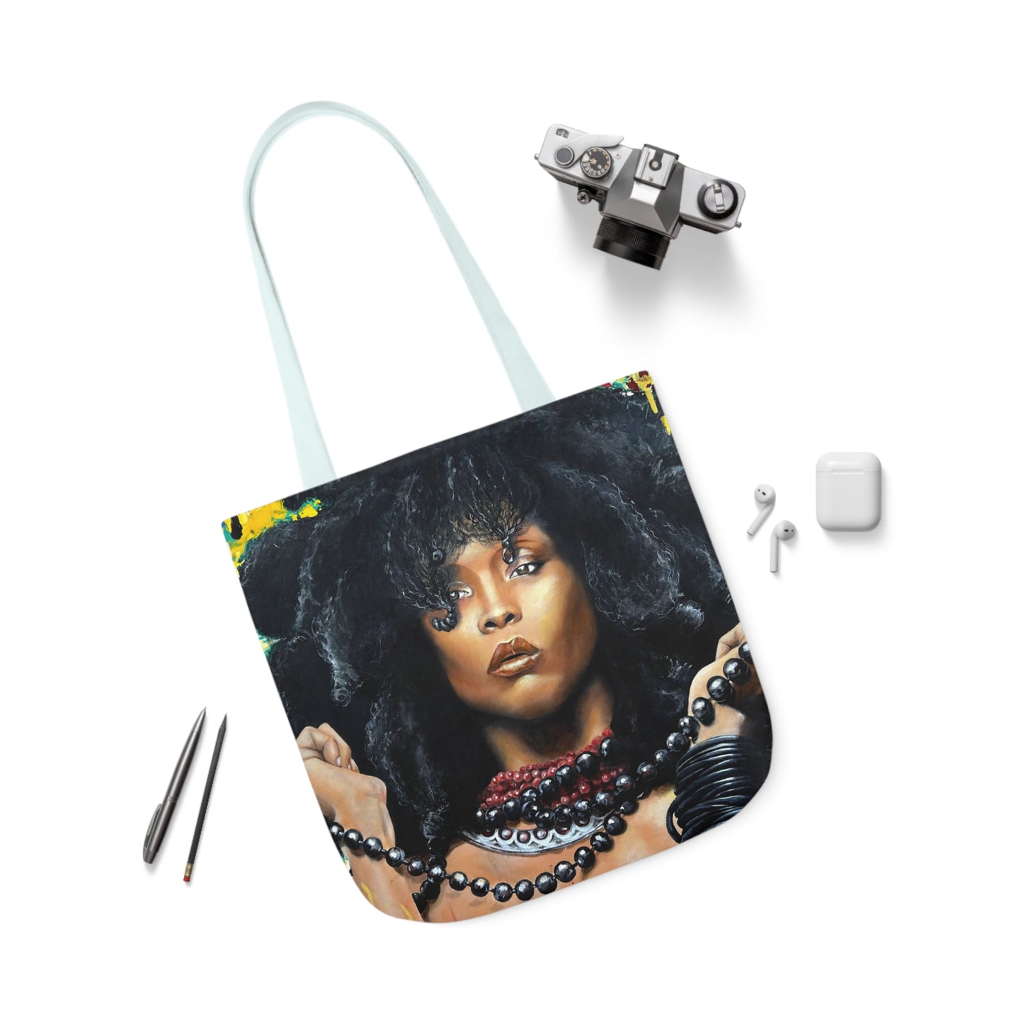 Erykah Badu painted by Lola Buckwald/ OG Tote Bag with 5-Color Straps