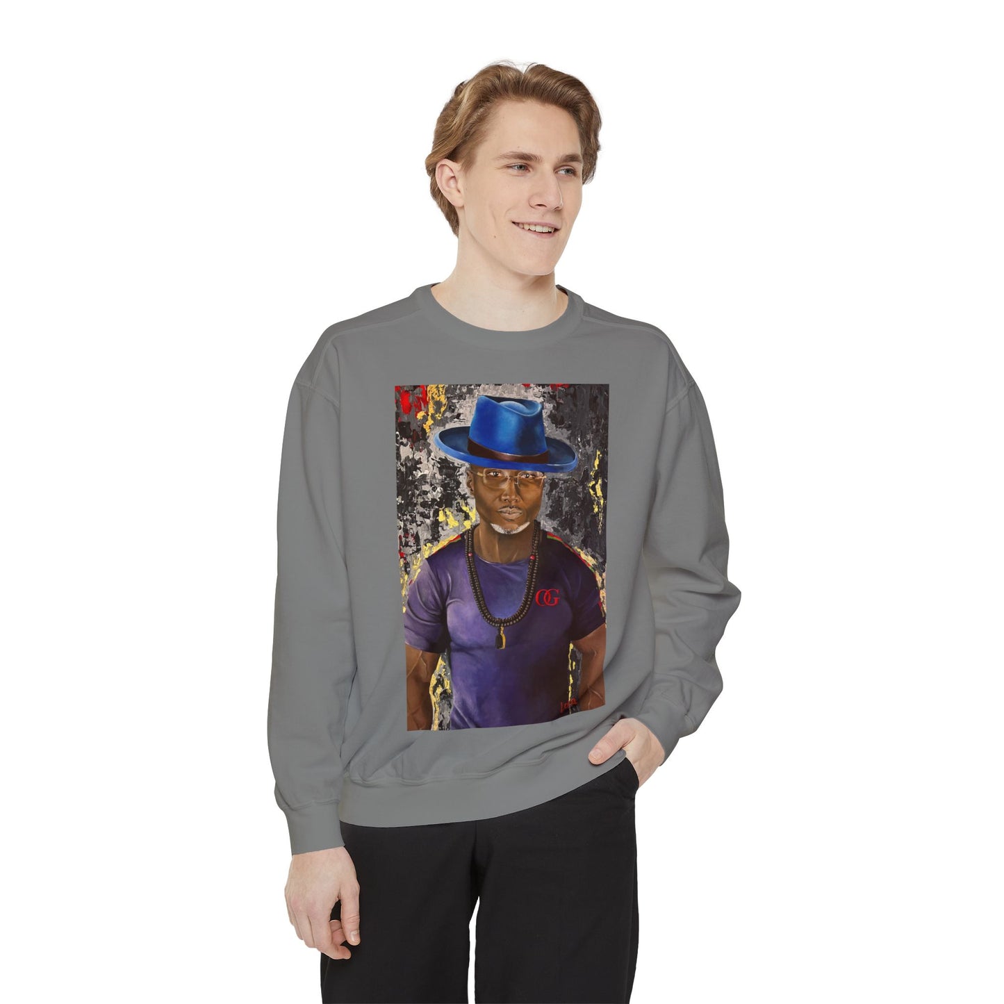 OG painted portrait by Lola Buckwald OG Sweatshirt
