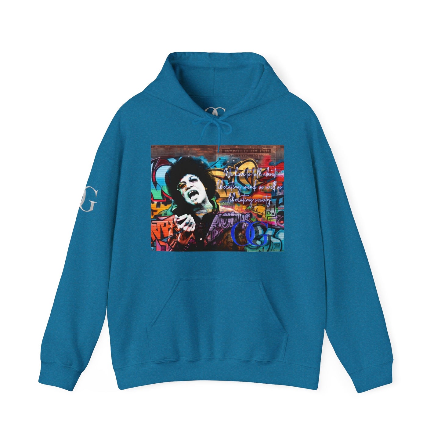 Angela Davis inspired Blu Graffiti OG hoodie