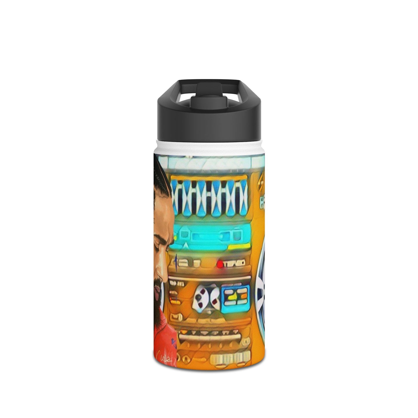 Nipsey Hussle original painting by Lola on OG Stainless Steel Water Bottle, Standard Lid