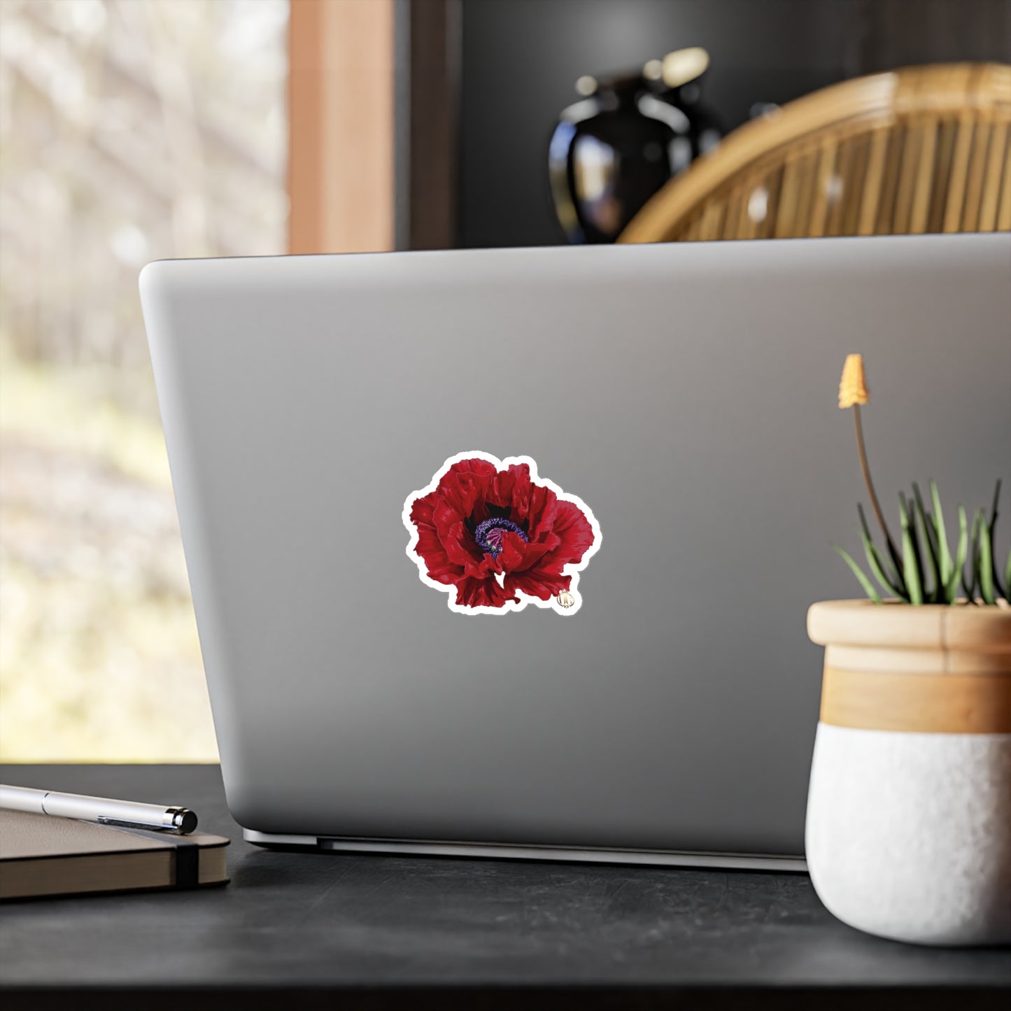 OG Red Poppy drawn by Lola Kiss-Cut Vinyl Sticker
