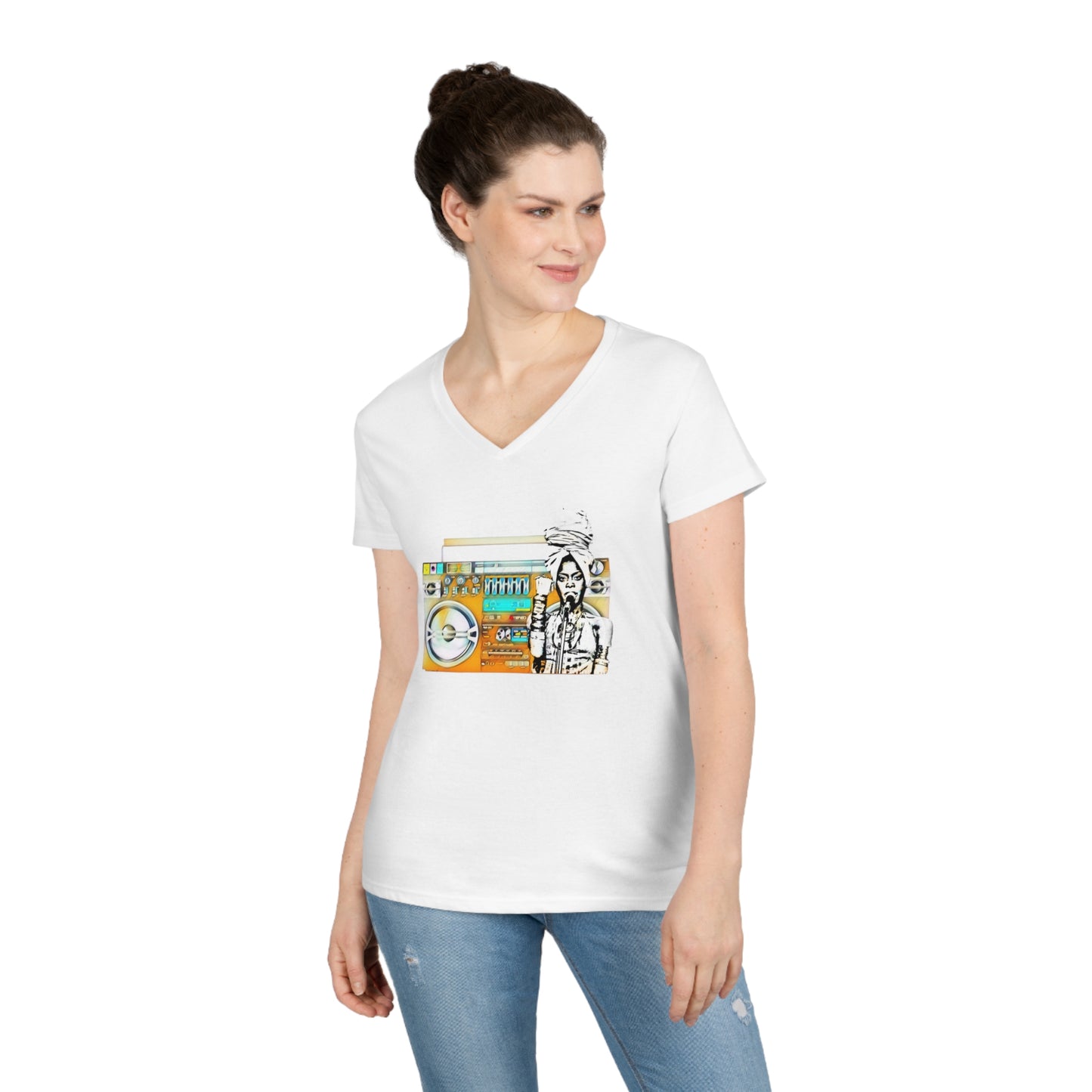 Badu’s Boom Box V-Neck OG T-Shirt