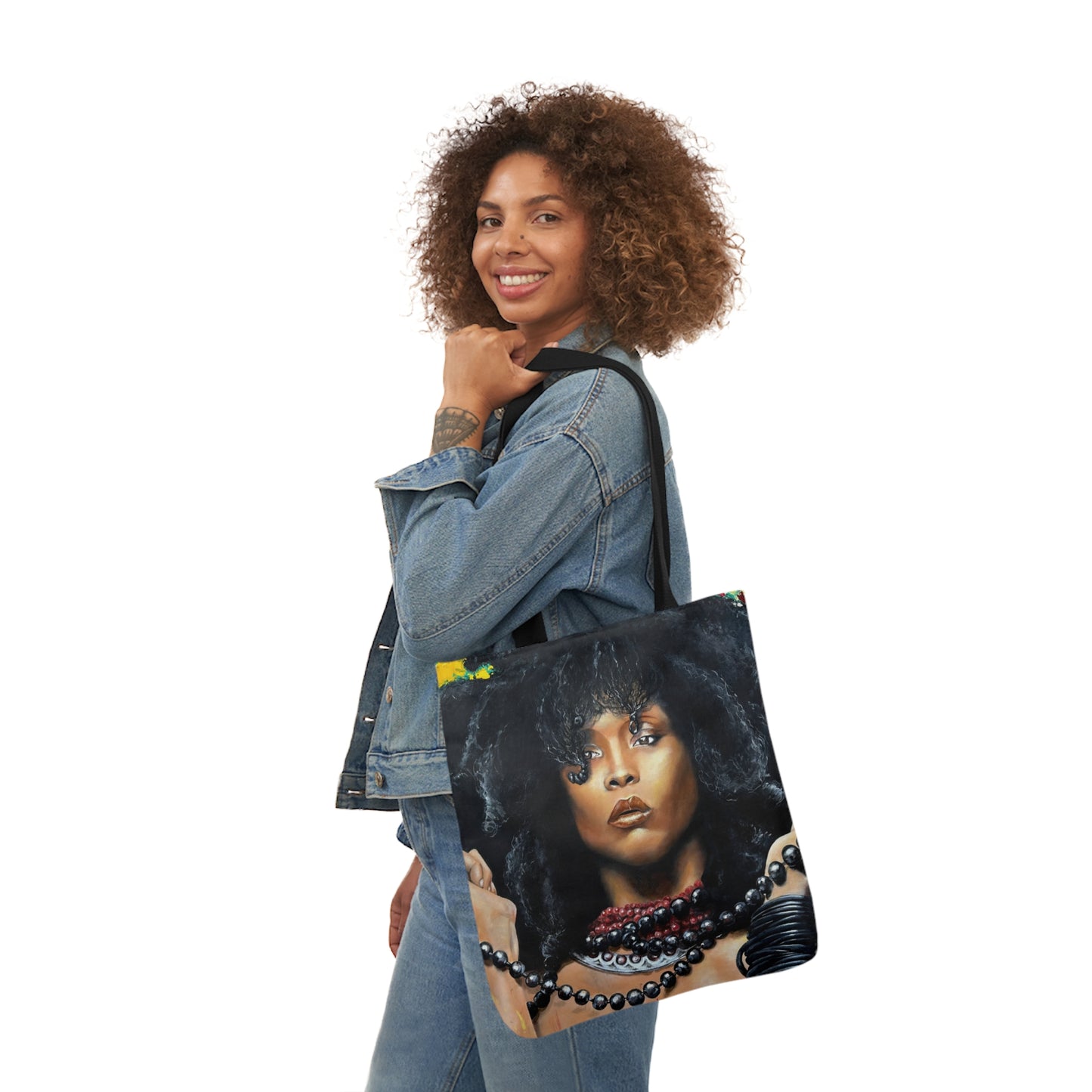Erykah Badu painted by Lola Buckwald/ OG Tote Bag with 5-Color Straps